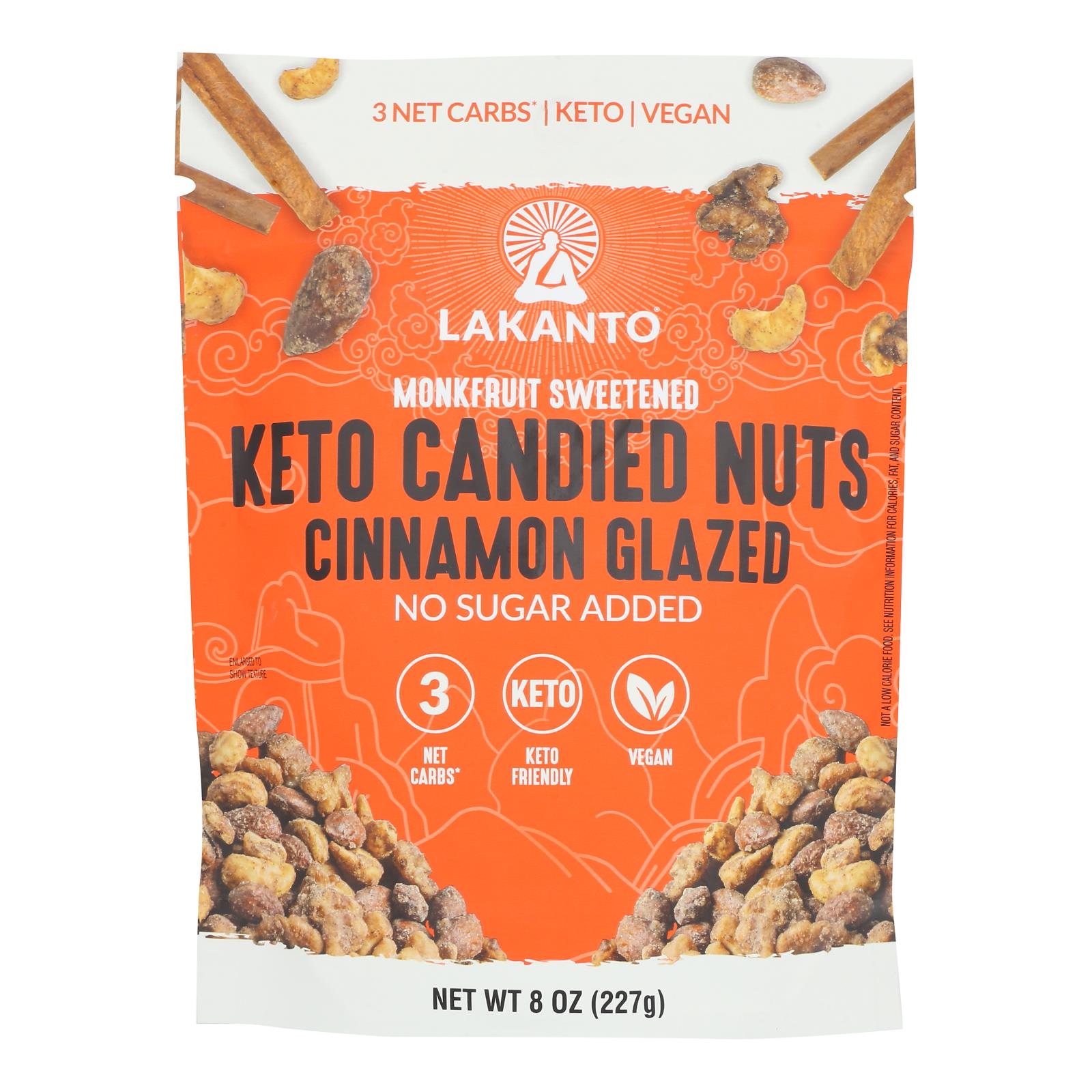 Lakanto - Nuts Keto Cinnamon Glazed - Case of 12-8 OZ