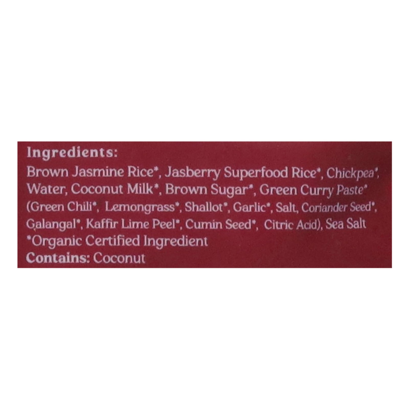 Jasberry - Sprfd Rice Og2 Grn Curry - CS of 6-7.05 OZ