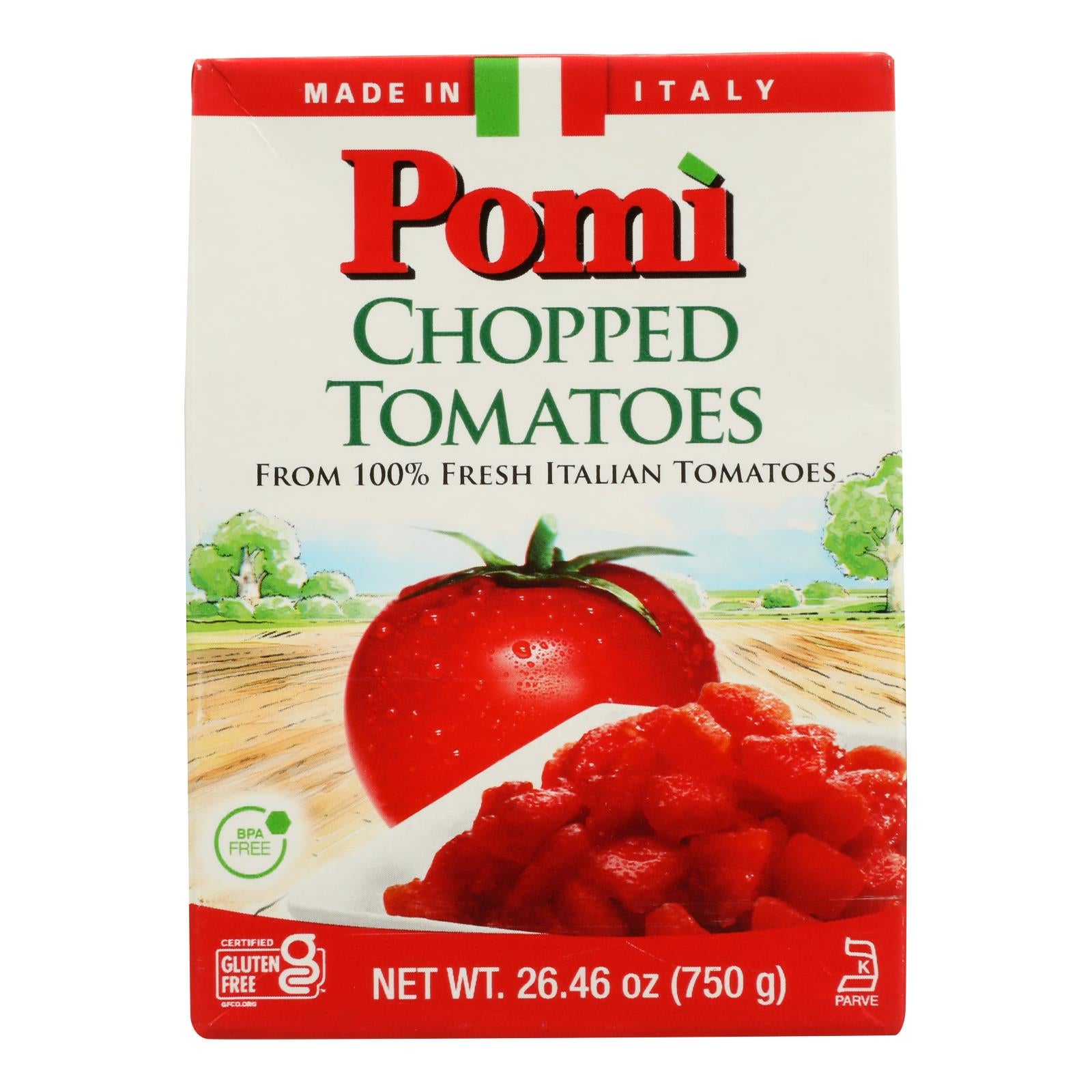 Pomi Tomatoes - Tomatoes Chopped - Case Of 12 - 26.46 Oz
