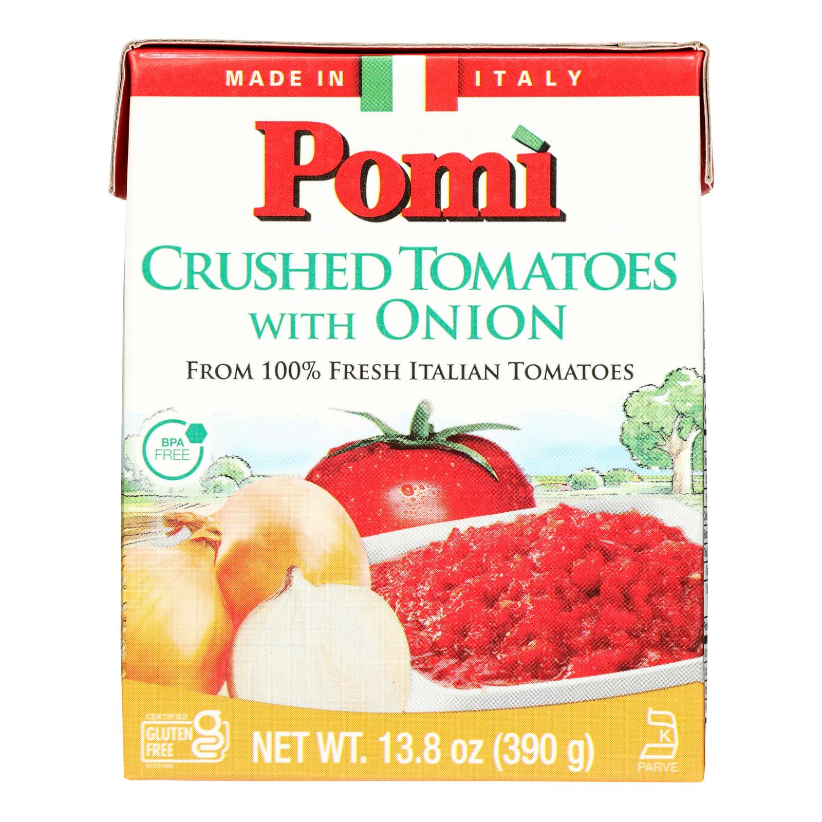 Pomi Tomatoes - Tomatoes Crshd With Onion - Case of 12-13.8 OZ