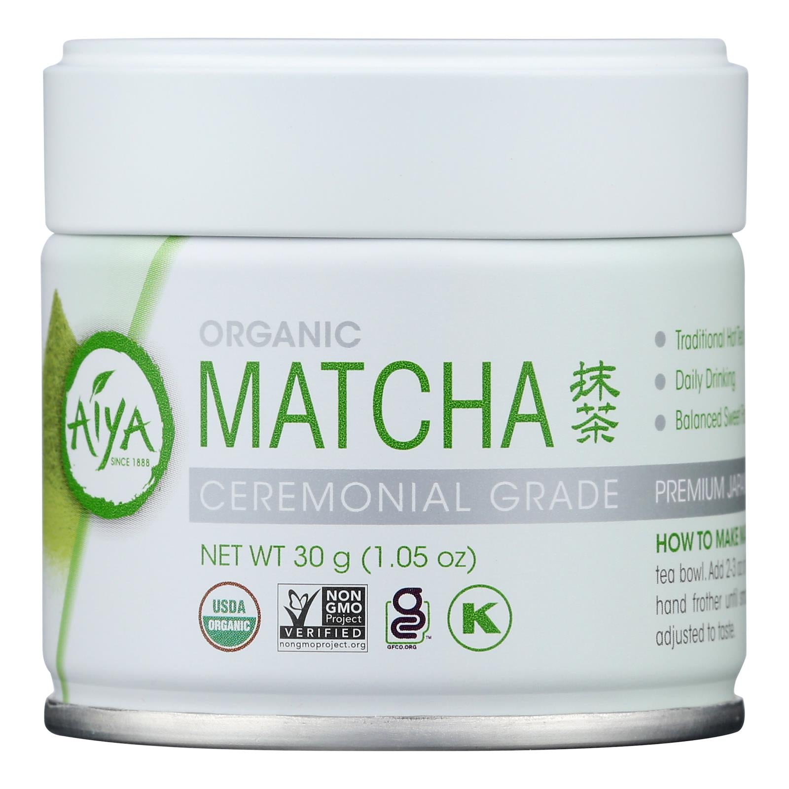 Aiya Tea - Organic Matcha - Ceremonial Grade - Case of 6 - 30 GRM