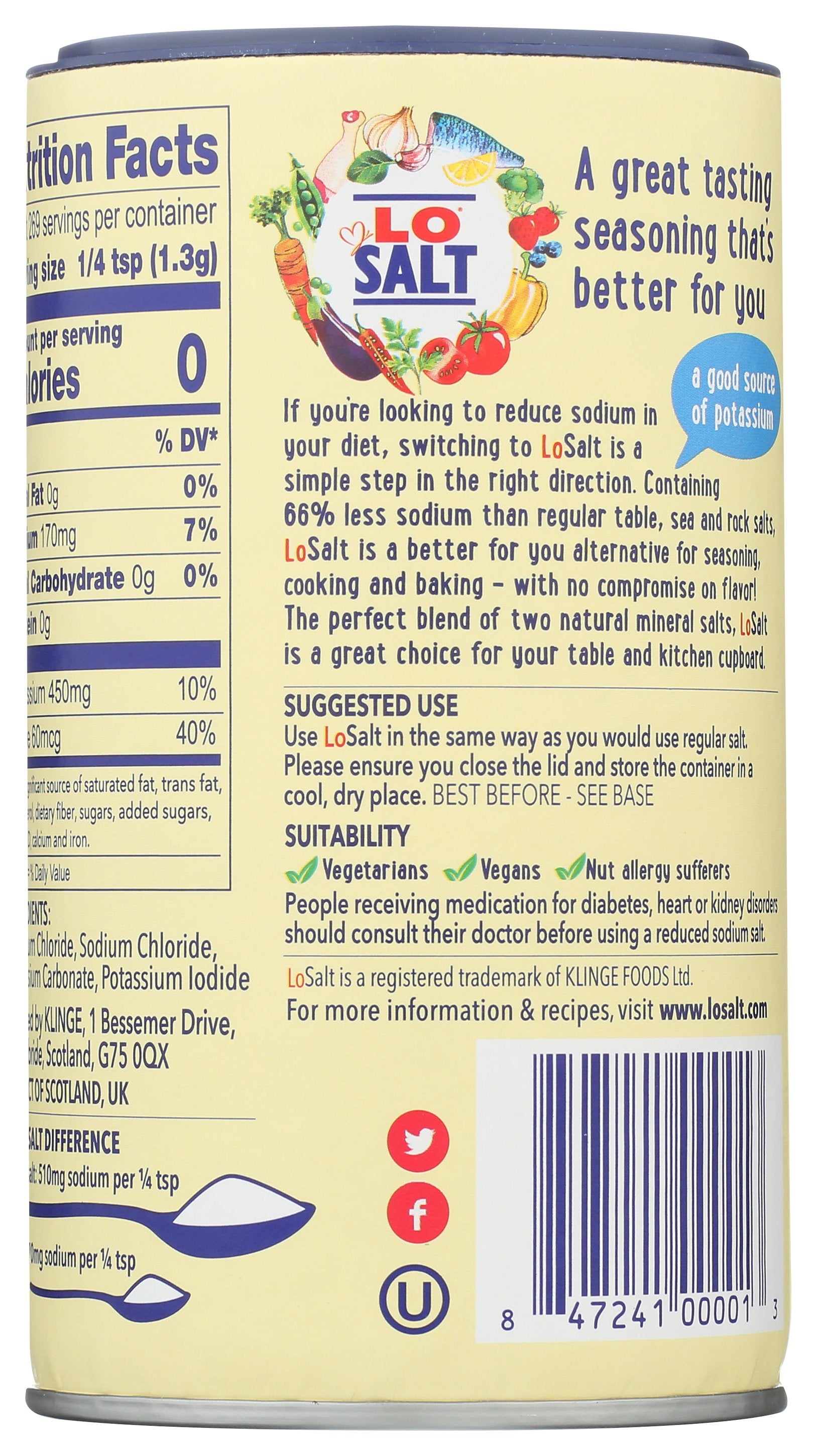 LOSALT SALT IODIZED - Case of 6