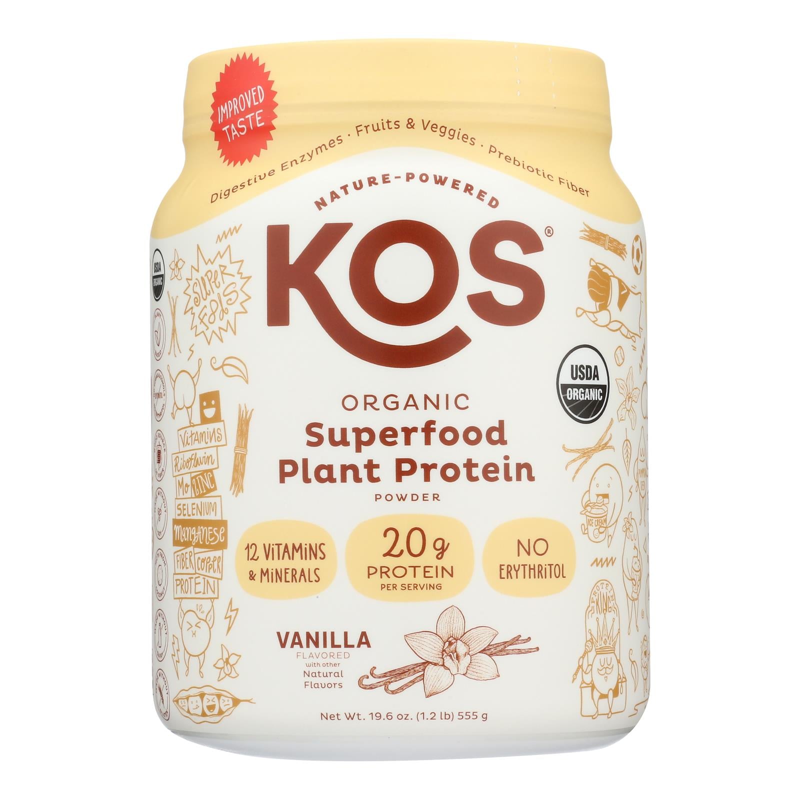 Kos - Protein Pwdr  Vanilla - 1 Each -20.6 Oz