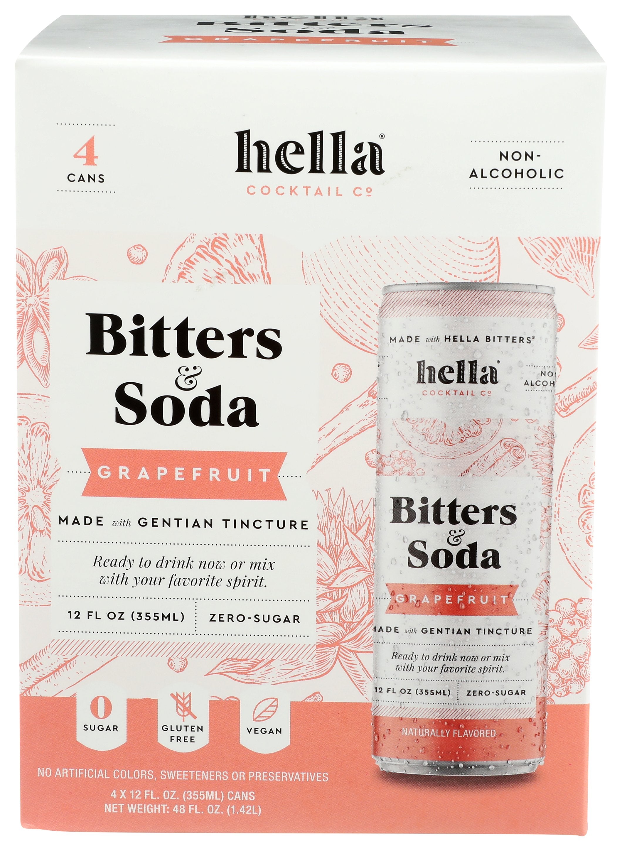 HELLA COCKTAIL SODA BITTER GRPFRT 4PK - Case of 6