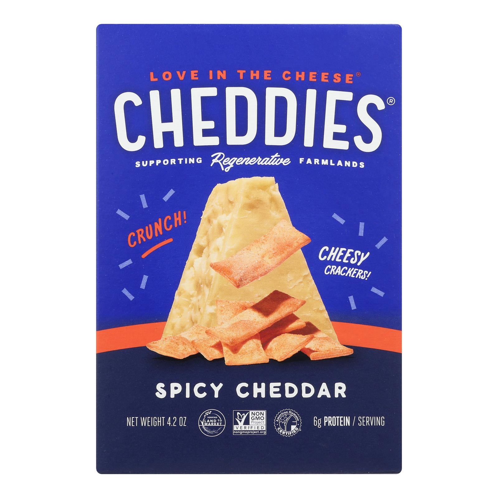 Cheddies - Cracker Spicy Cheddar - Case of 6 - 4.2 Ounces