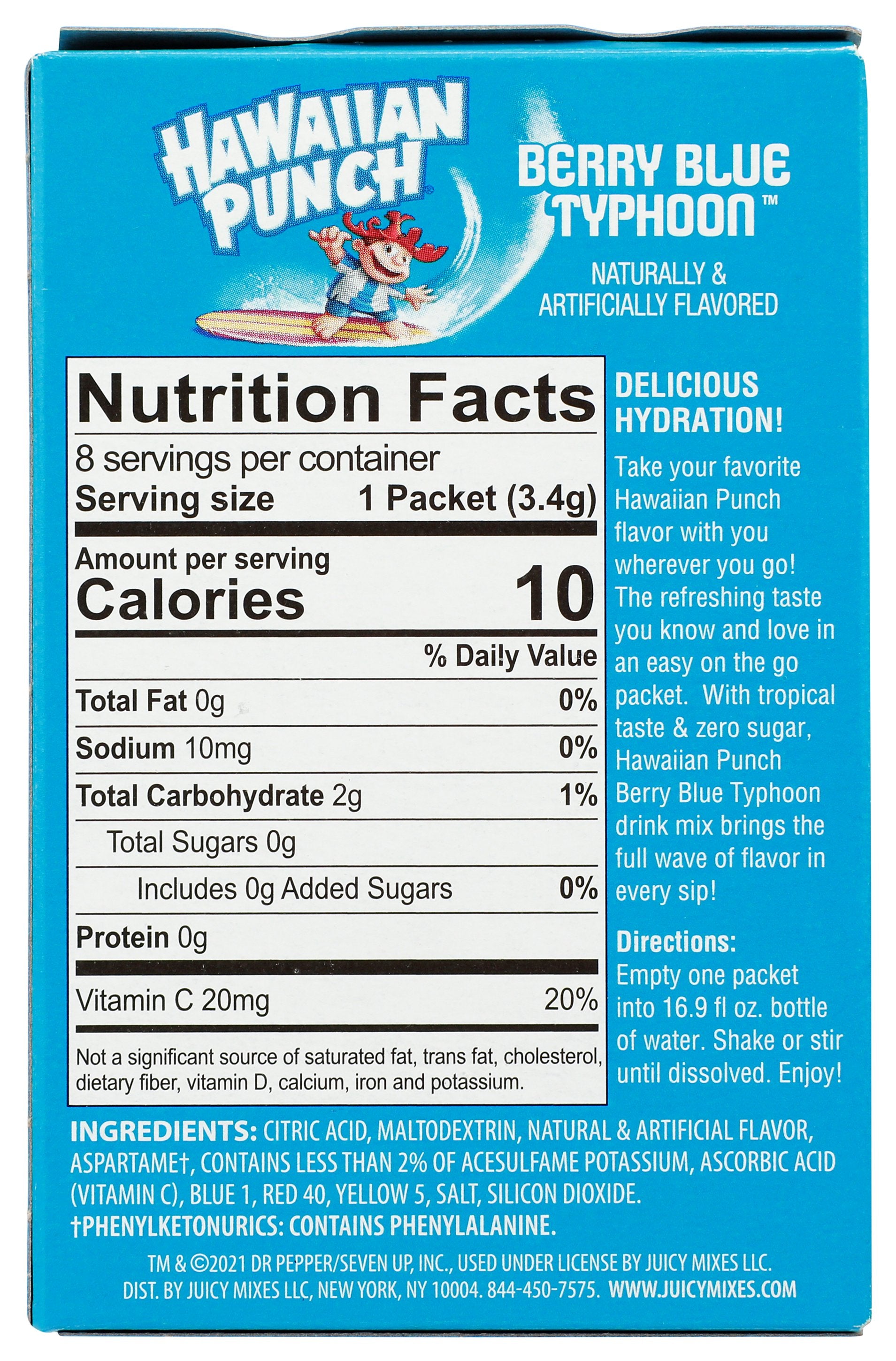 HAWAIIAN PUNCH PWDR BERRY BLUE TYPHN 8PC - Case of 12
