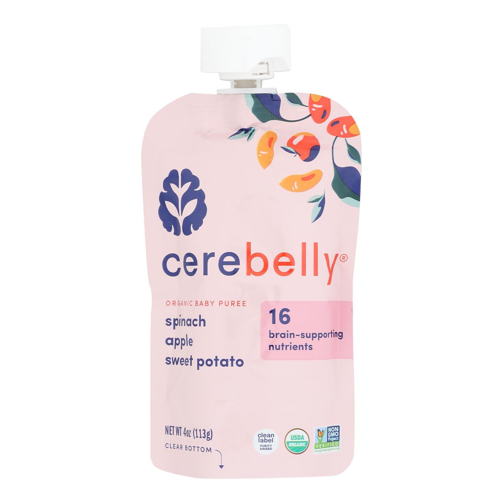 Cerebelly - Puree Spn Apple Sweet Pot - Case Of 6-4 Oz