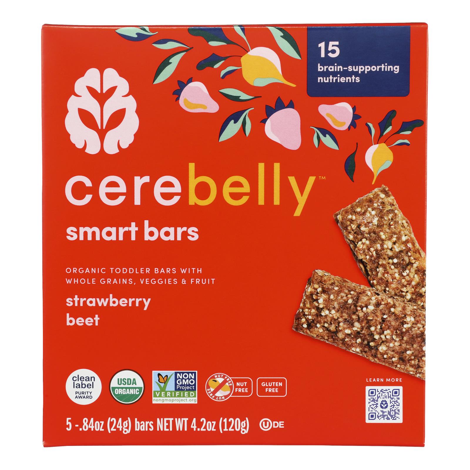 Cerebelly - Smart Bar Strwb Beet - Case of 6-4.2 OZ