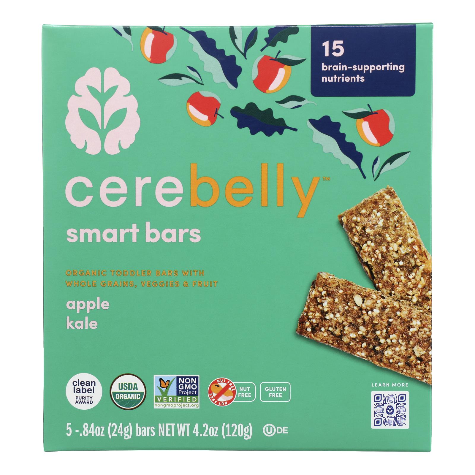 Cerebelly - Smart Bar Appl Kale - Case of 6-4.2 OZ