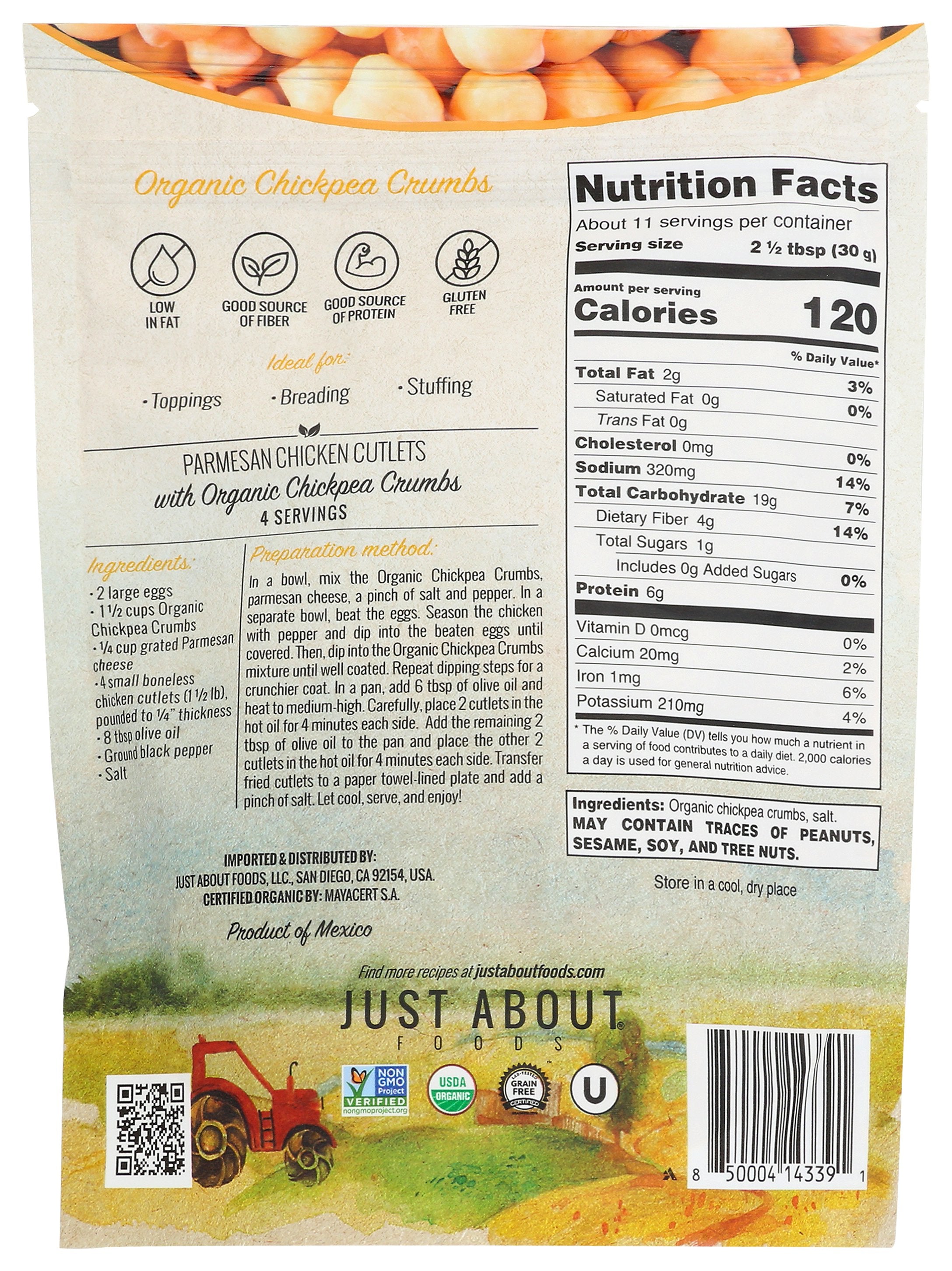 JUST ABOUT FOODS CHICKPEA CRUMBS - Case of 6