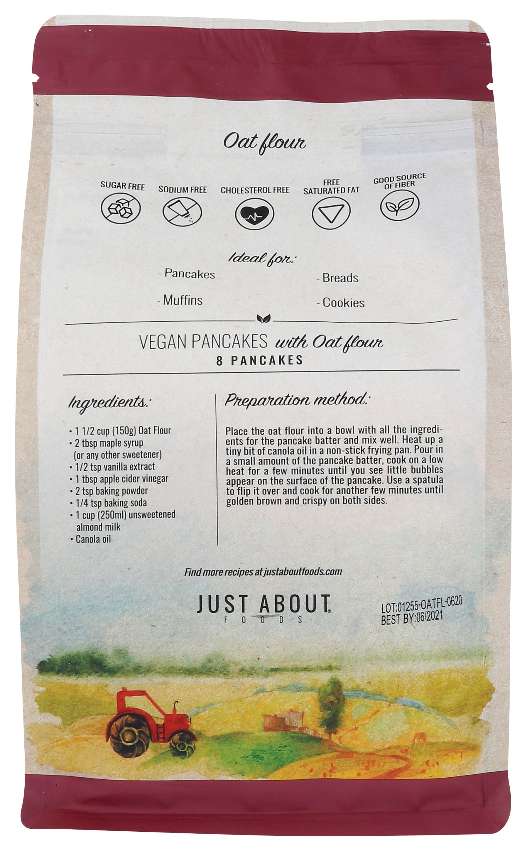 JUST ABOUT FOODS FLOUR OAT - Case of 4