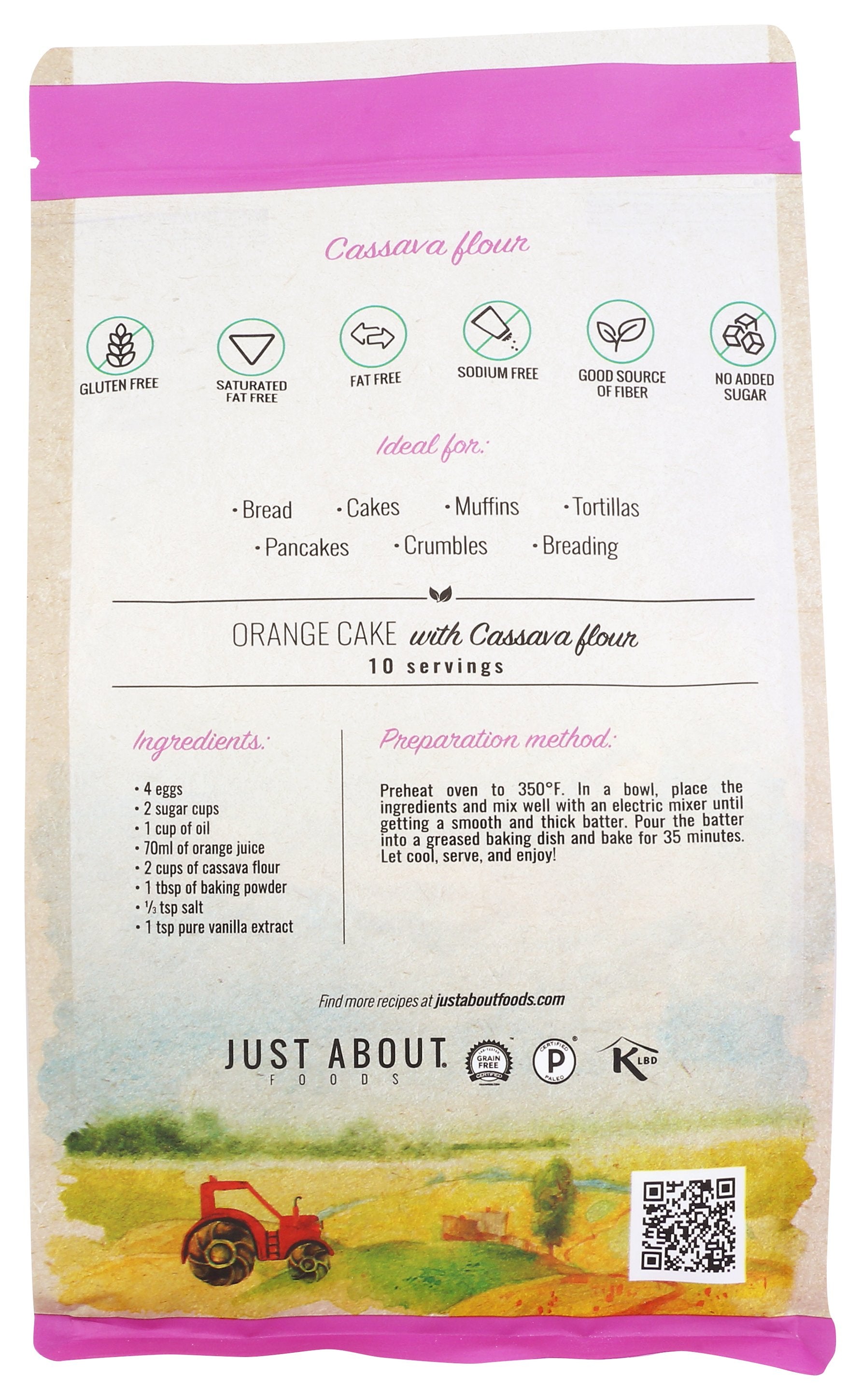 JUST ABOUT FOODS FLOUR CASSAVA - Case of 4
