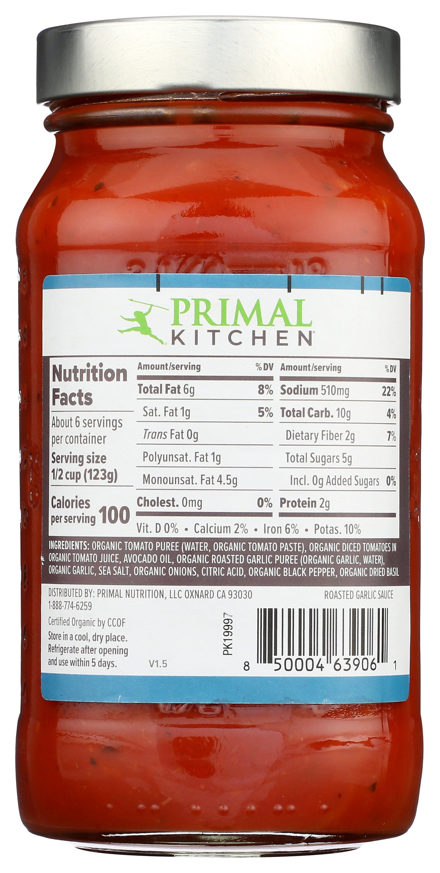 PRIMAL KITCHEN SAUCE RSTD GRLC MARINARA - Case of 6
