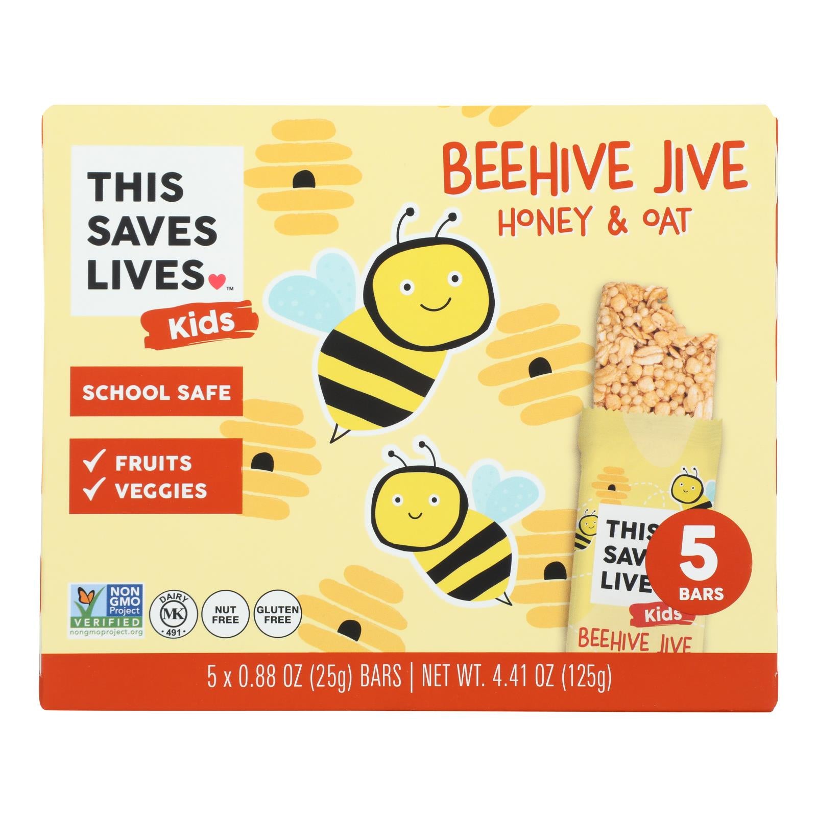 This Bar Saves Lives - Bar Beehive Hny&oat 5 Pack - Case of 12-4.41 OZ