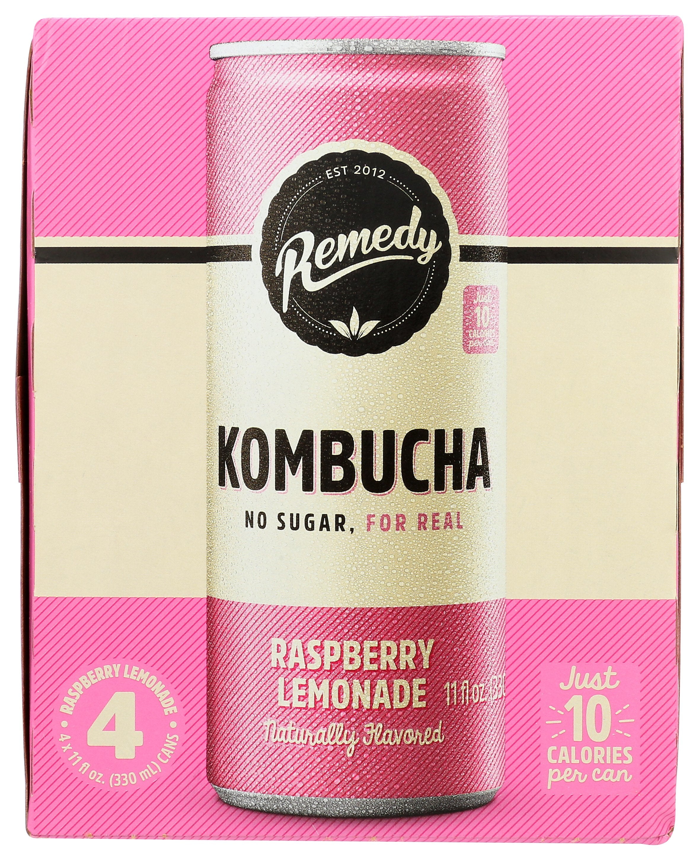 REMEDY KOMBUCHA RSPBRY LMND 4PK - Case of 6