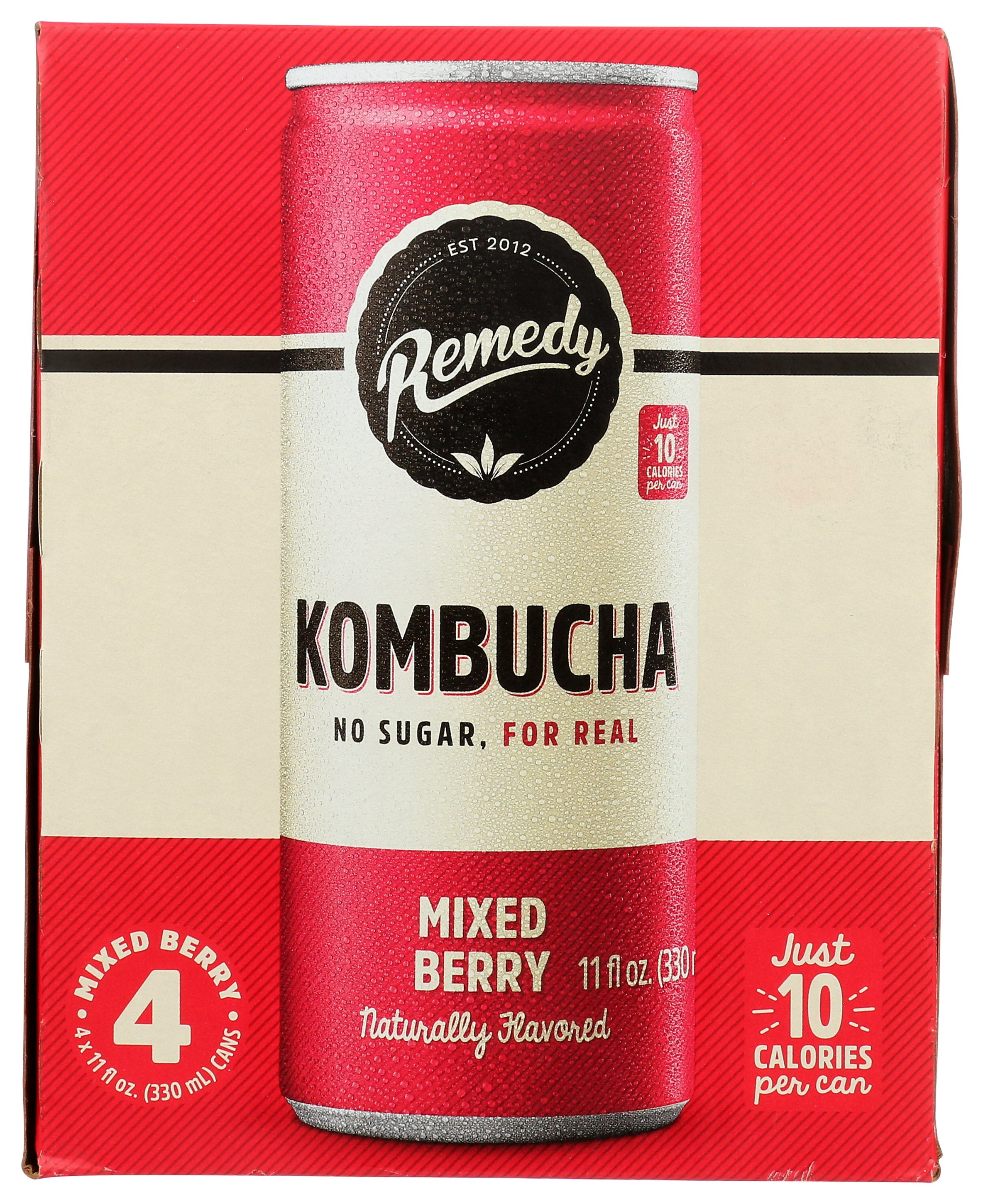 REMEDY KOMBUCHA MIXED BERRY 4PK - Case of 6