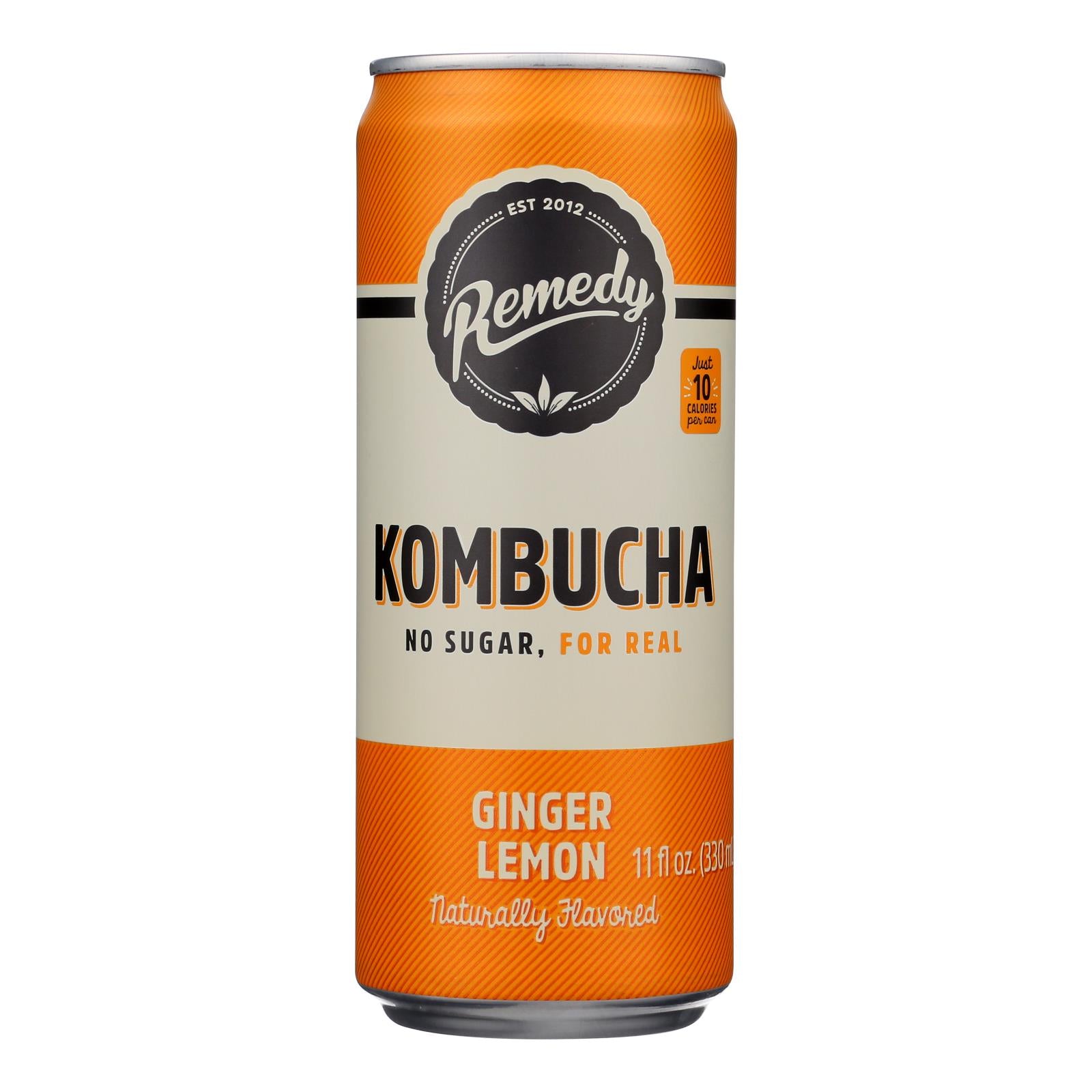 Remedy - Kombucha Ginger Lemon - Case of 12-11 FZ