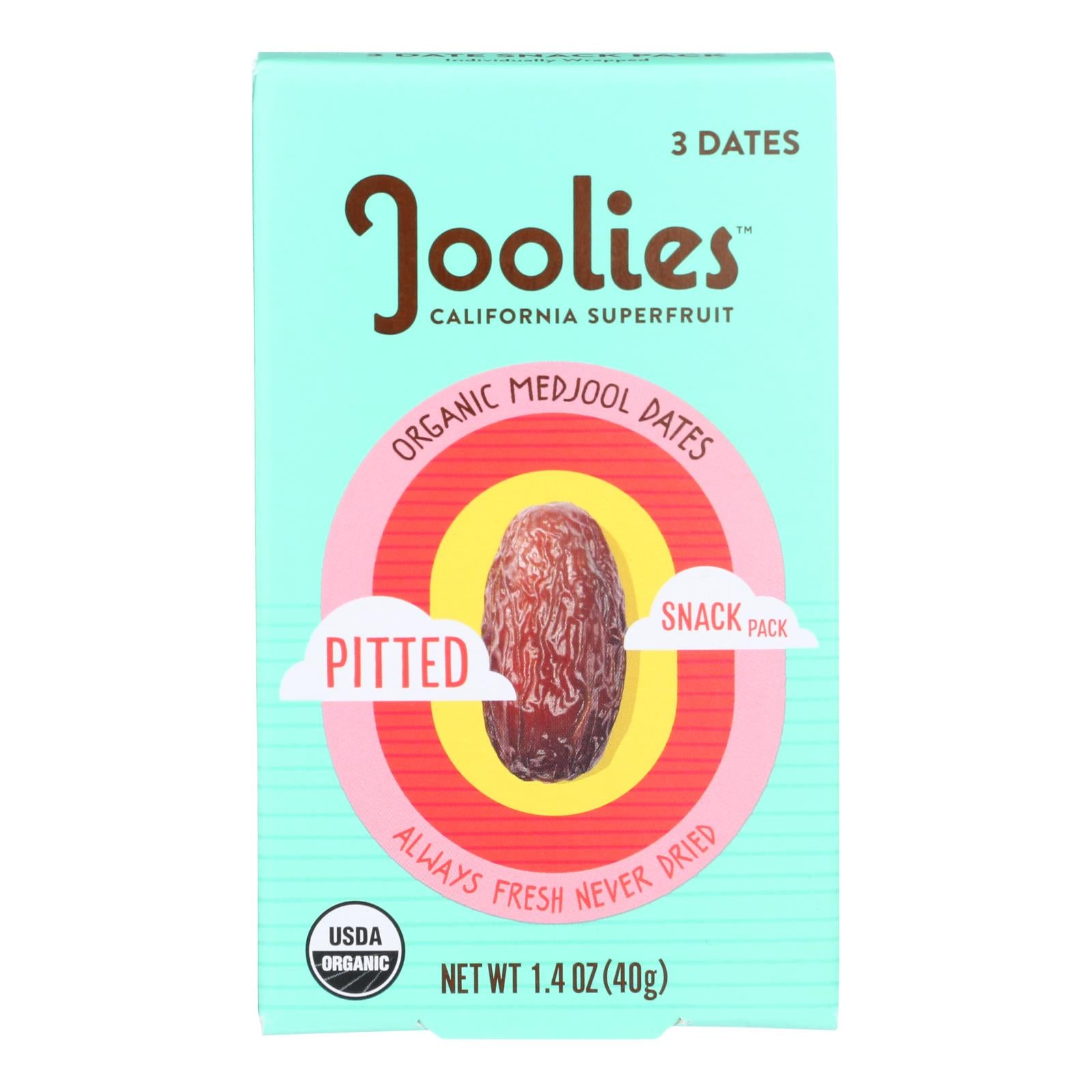 Joolies - Dates Pitted Snack Pack - Case of 12-1.4 OZ