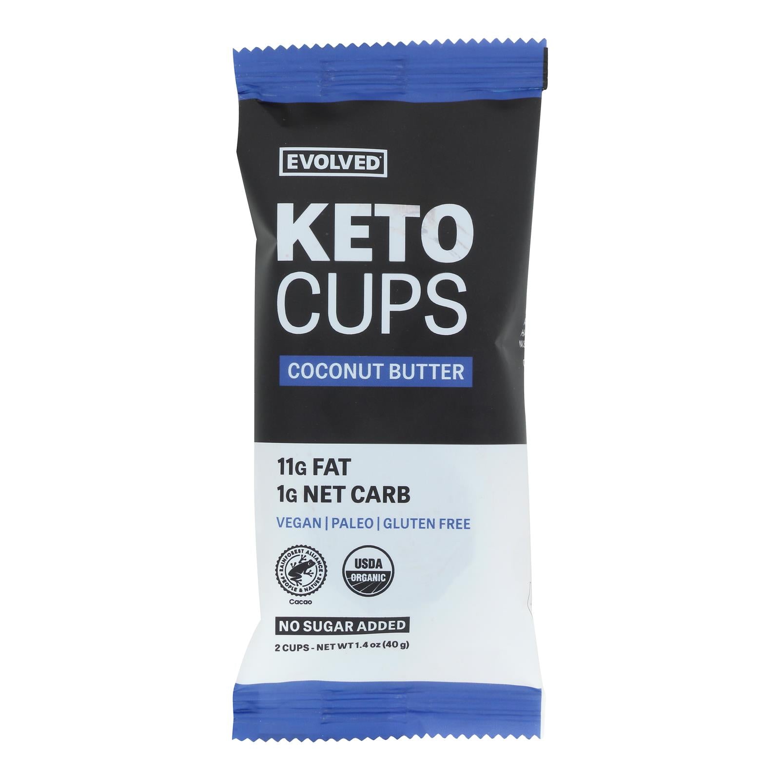 Evolved - Keto Cups Cnutbtr 2pk - Case of 9-1.41 OZ