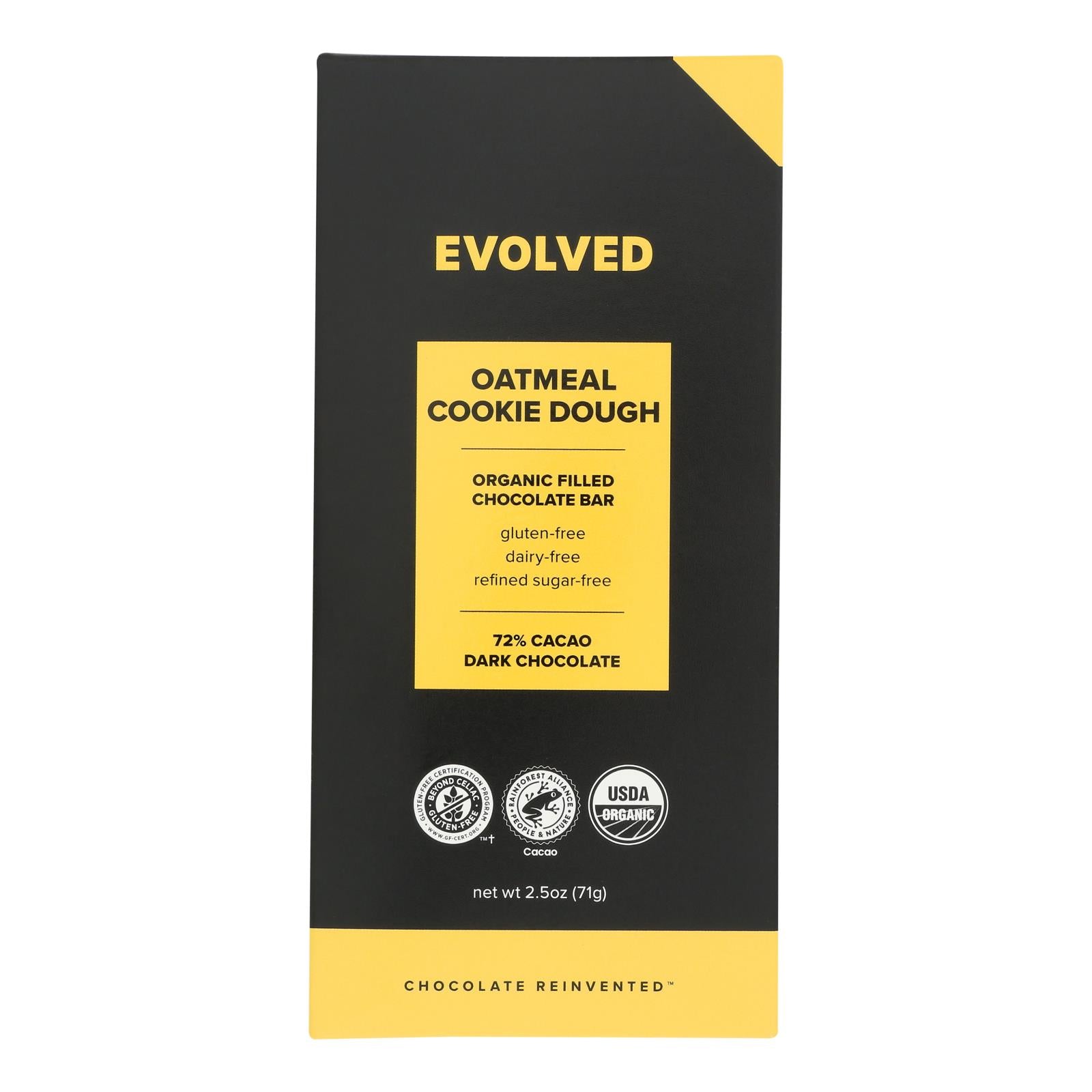 Evolved - Chocolate Bar Oatmeal Cookie Dough - Case of 8-2.5 OZ