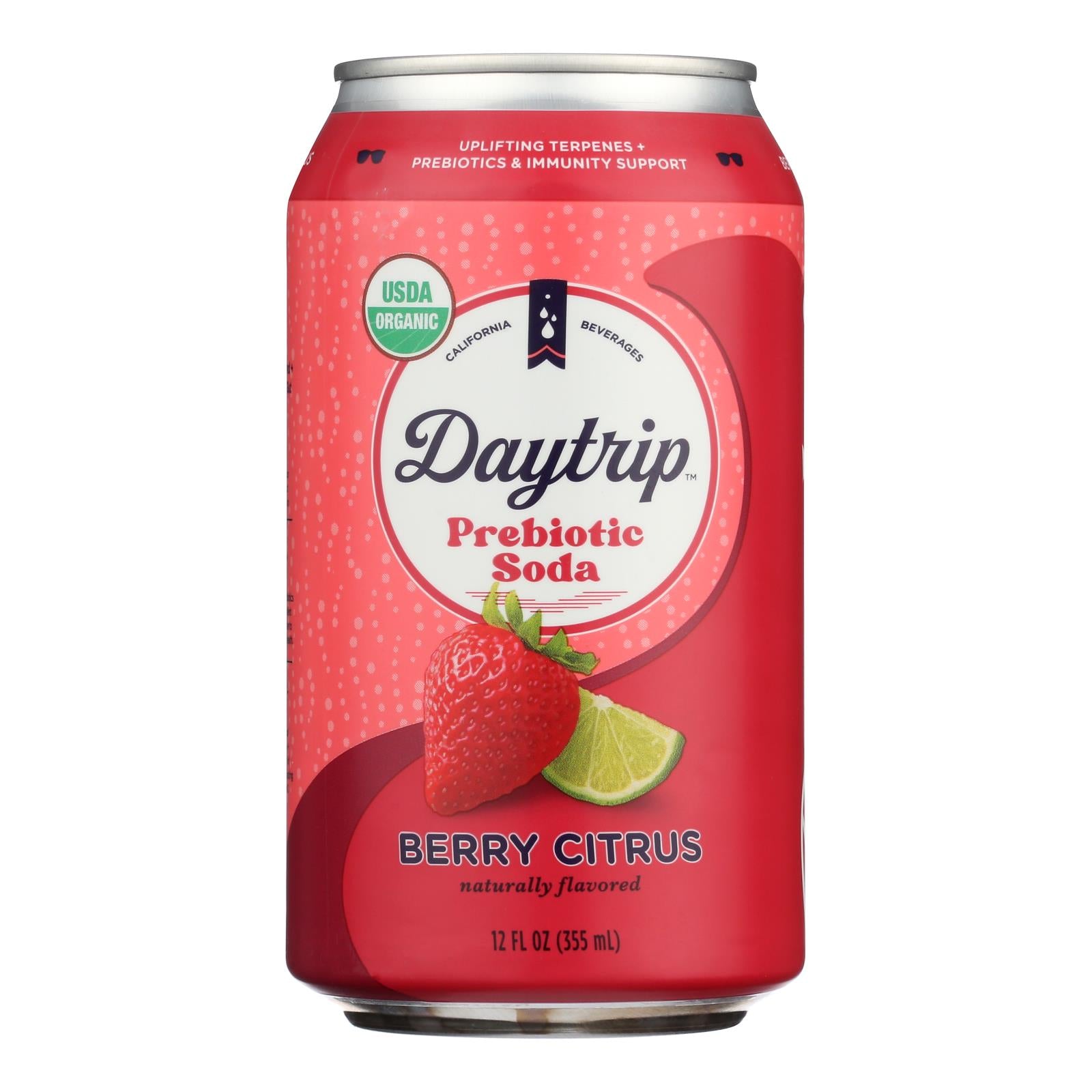 Daytrip Beverages - Soda Organic Prebiotic Berry Citrus - Case of 12-12 Fluid Ounces