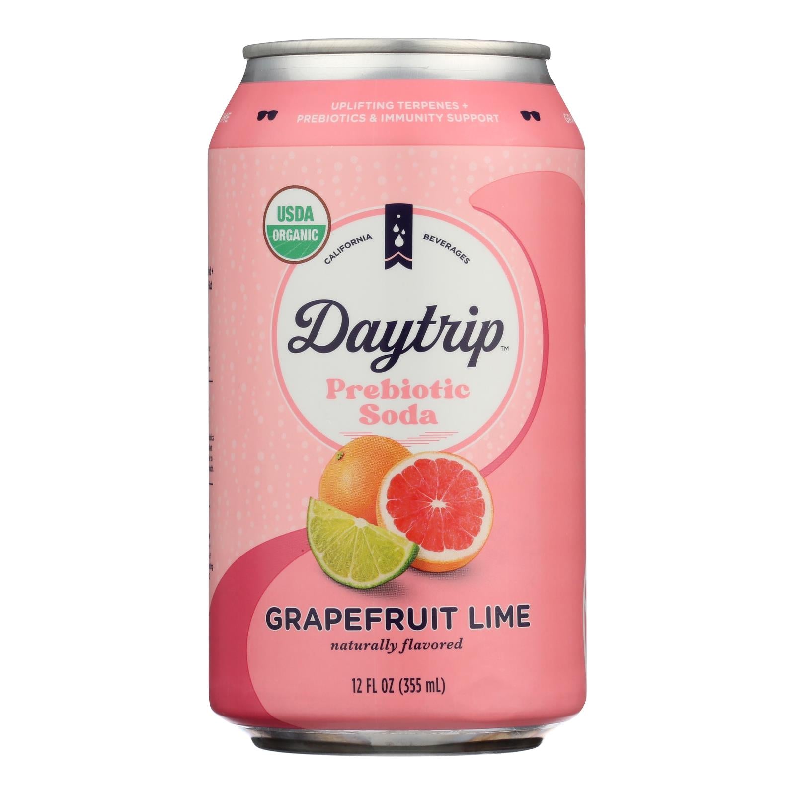 Daytrip Beverages - Sparkling Dairy Alternative Organic Prebiotic Grapefruit Lime - Case of 12-12 Fluid Ounces