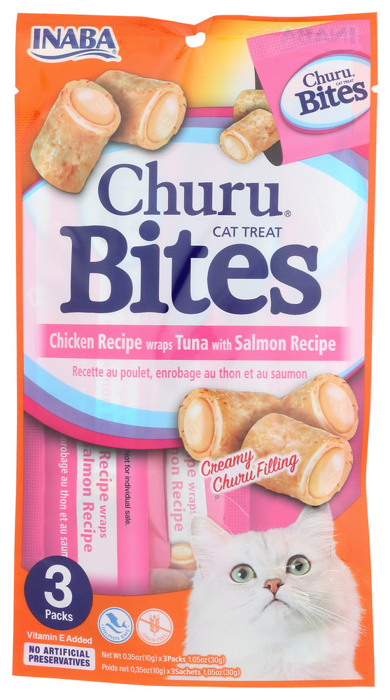 Inaba Car Treat Churu Bites Chicken Recipe with Salmon and Tuna - Case