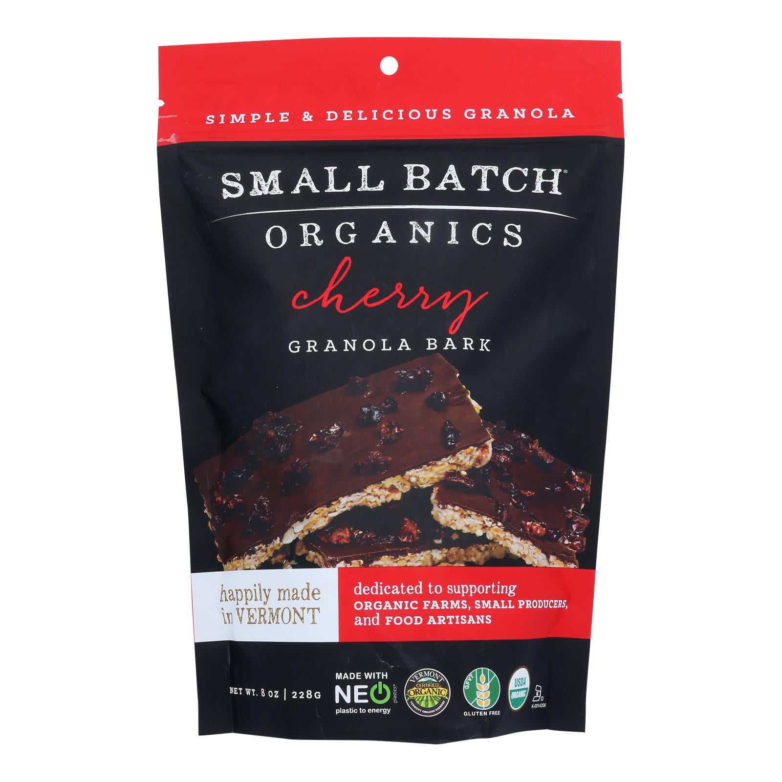 Small Batch Organics Cherry Granola Bark  - Case of 6 - 8 OZ