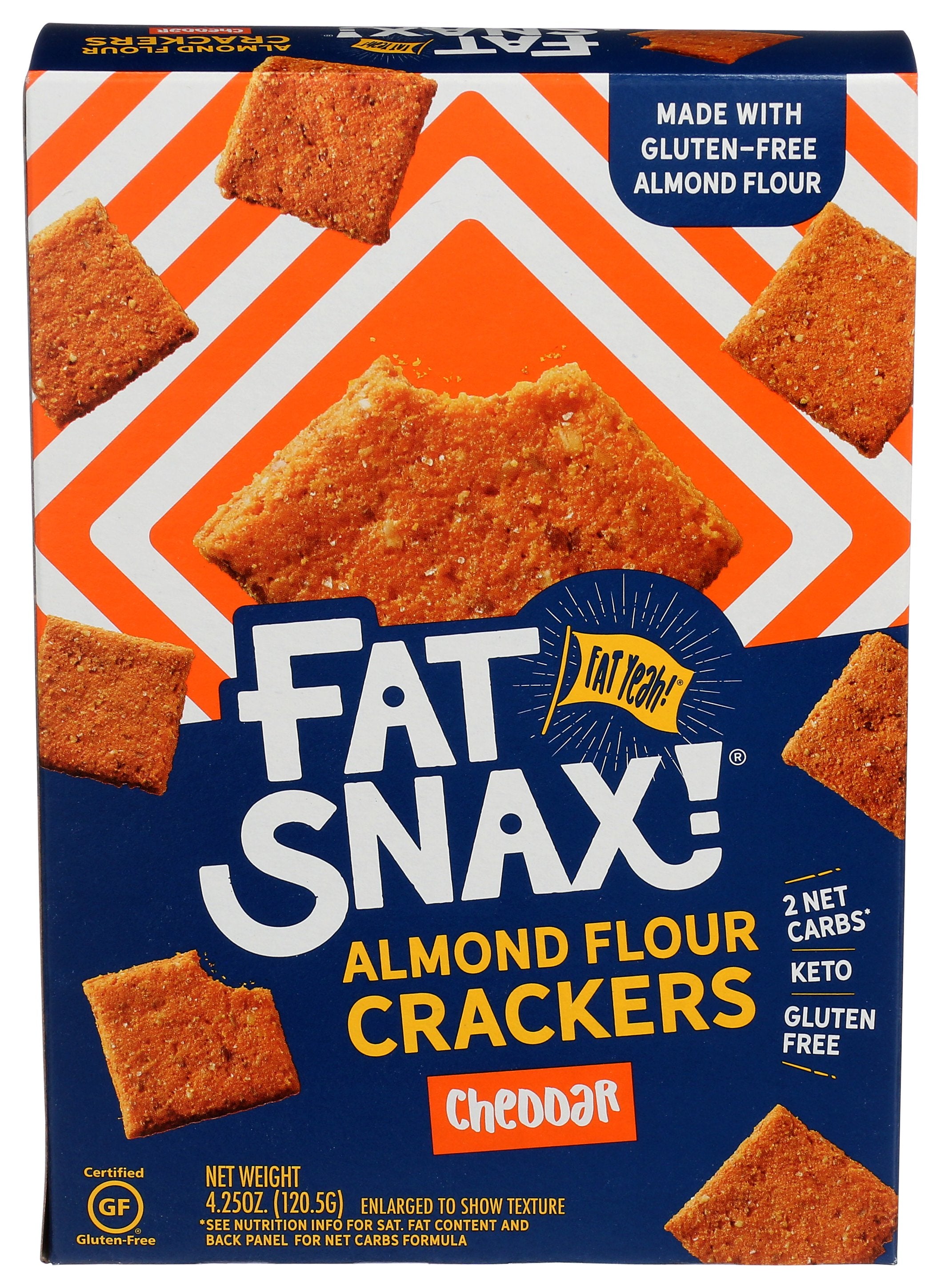 FAT SNAX CRACKERS CHEDDAR - Case of 6
