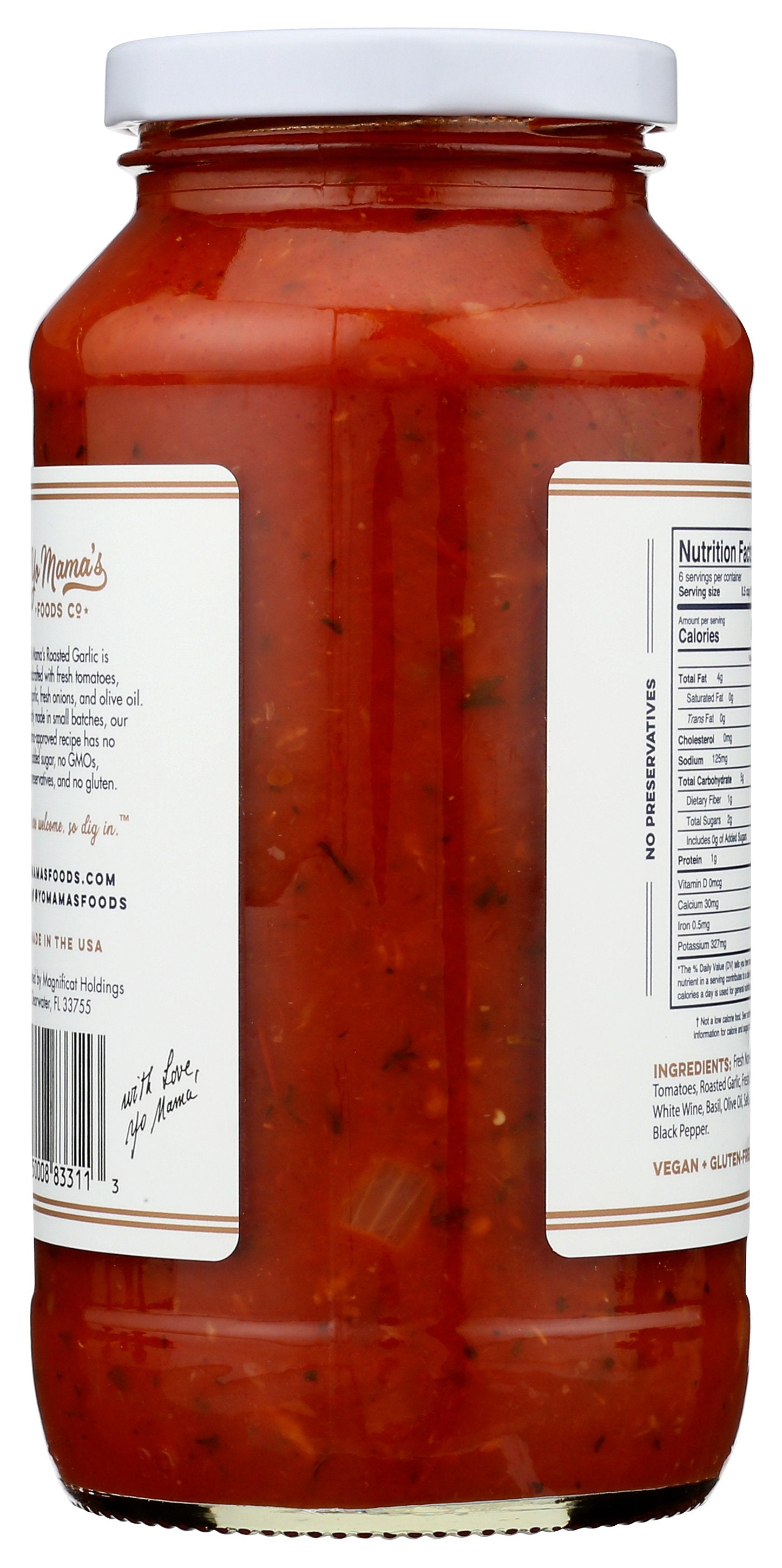 YO MAMAS FOODS SAUCE TOMATO RSTD GARLIC - Case of 6