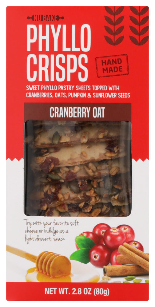 Nu Bake Phyllo Crisps Cranberry Oat - Case of 12 - 2.8 oz
