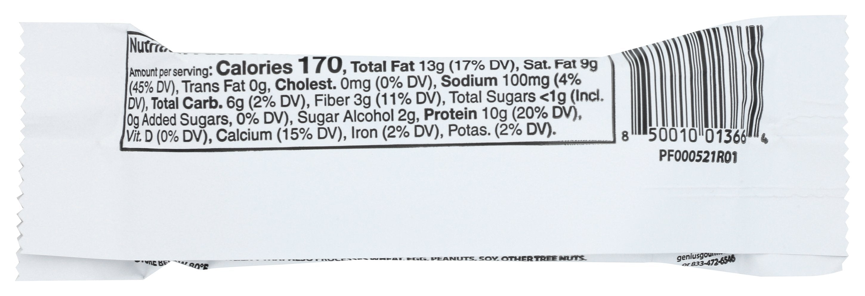 GENIUS GOURMET KETO BARS BAR SALTED CARAMEL - Case of 10
