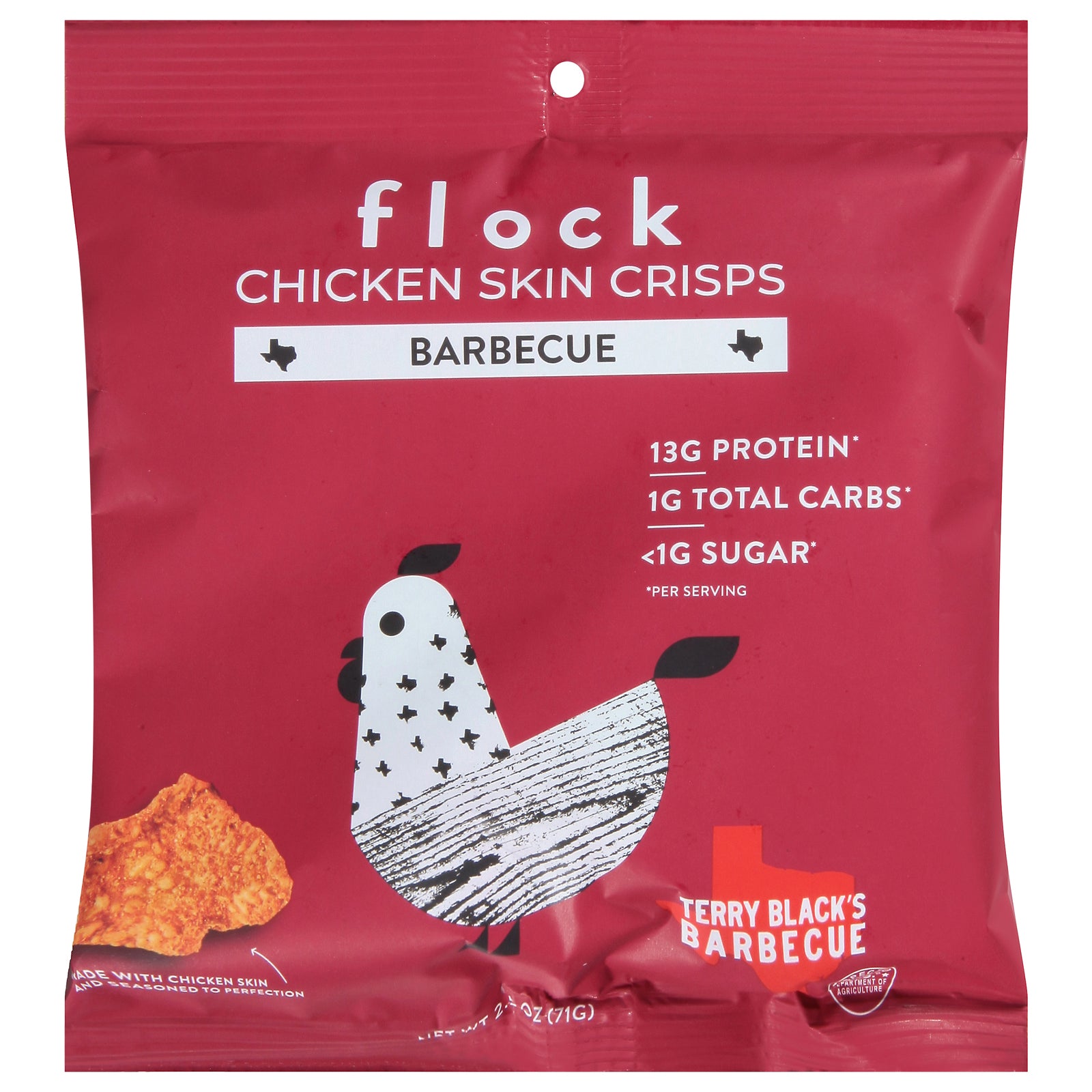 Flock - Chip Chicken Skin Bbq - Case of 8-2.5 OZ