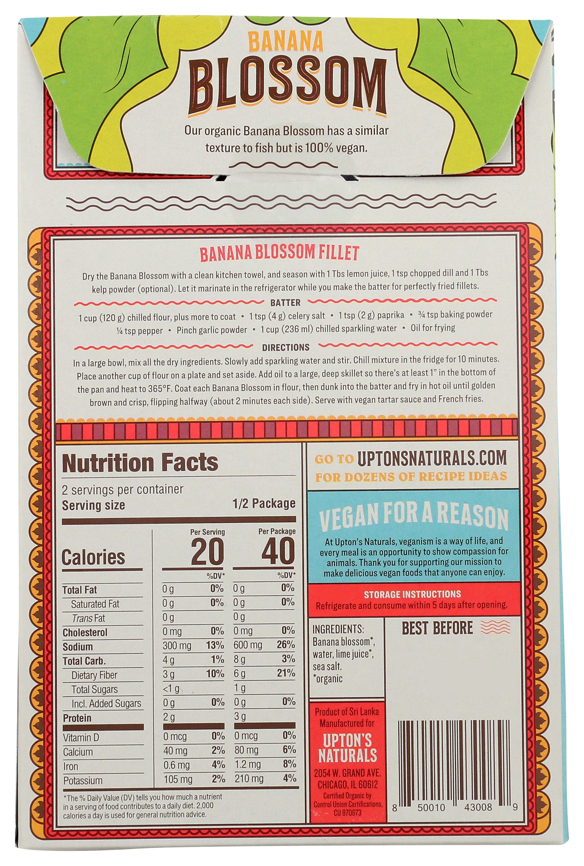 UPTONS NATURALS BRINE BANANA BLOSSOM - Case of 6