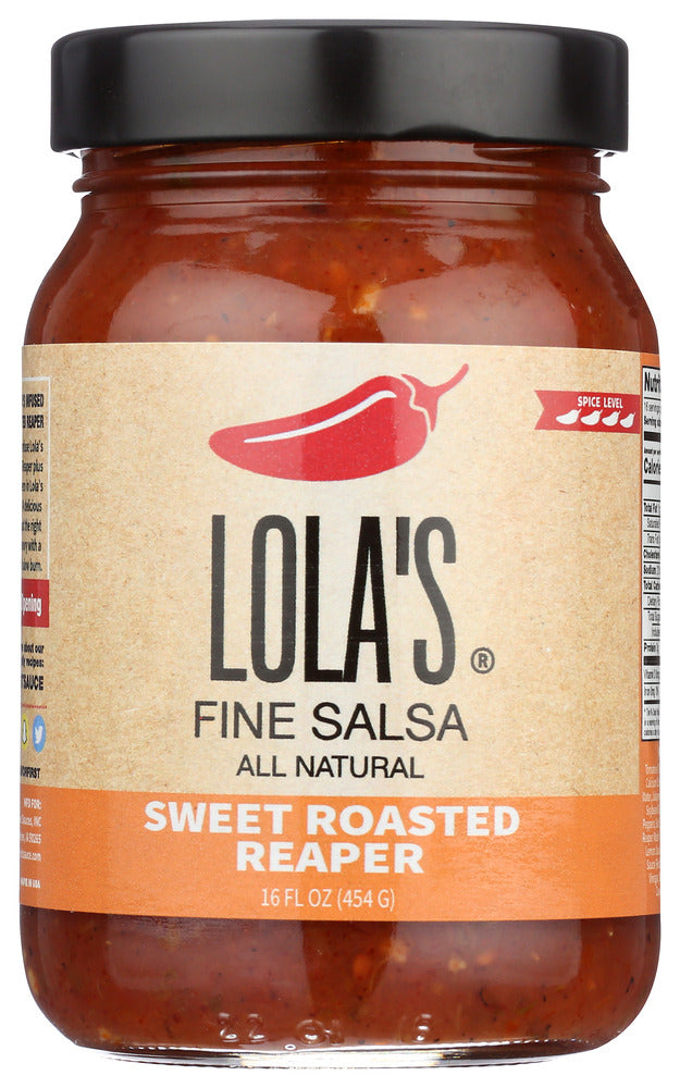 Lolas Fine Hot Sauce Salsa Sweet Roasted Reaper - Case of 6 - 16 oz