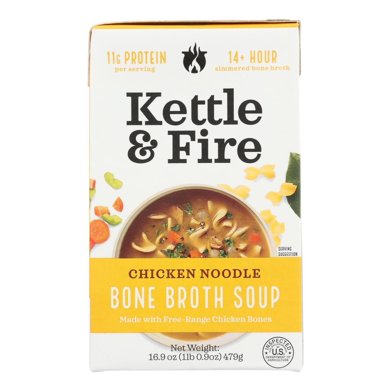 Kettle And Fire - Bone Broth Chicken Nddle - Case of 6-16.9 OZ