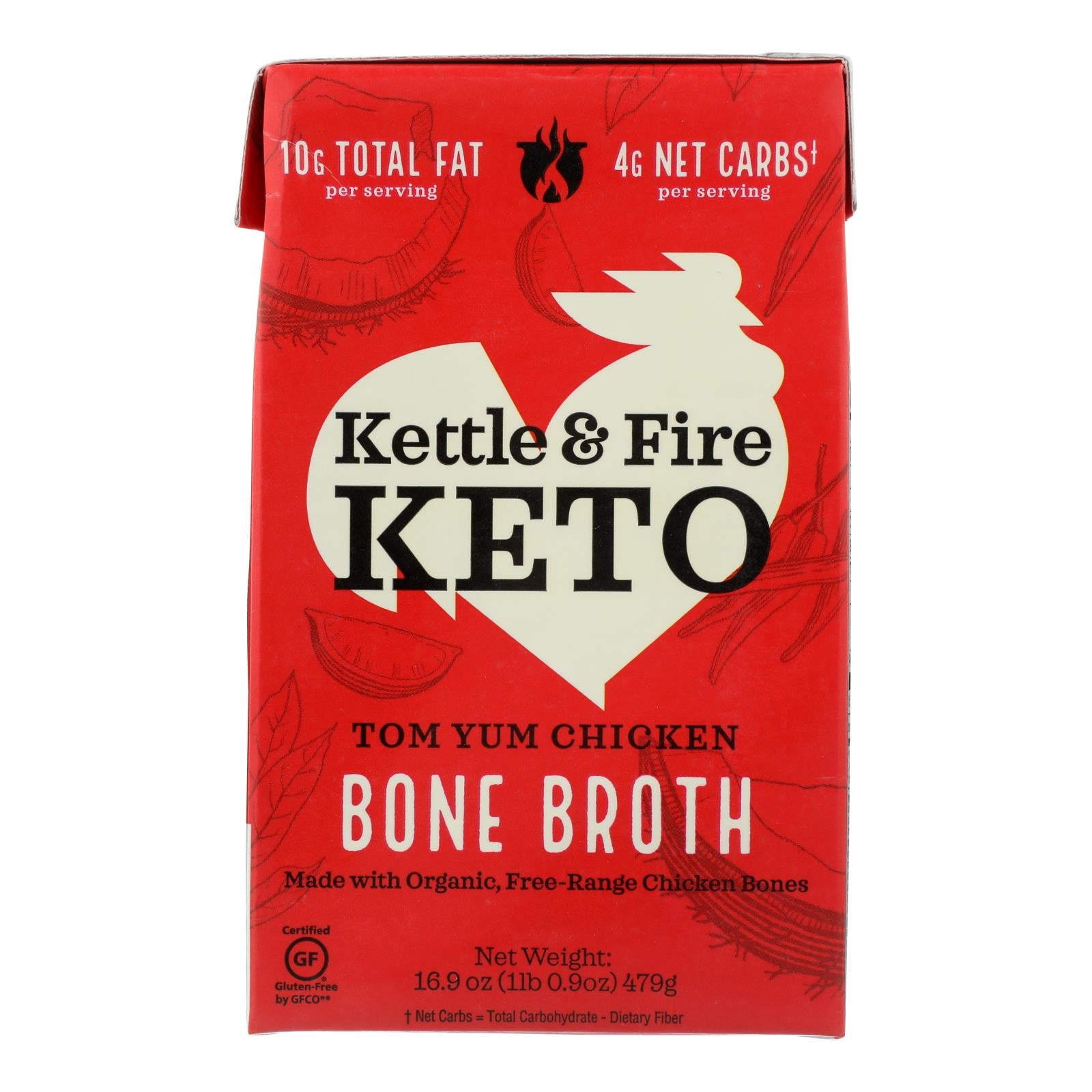 Kettle And Fire - Bone Broth Tom Yum Chicken - Case of 6-16.9 OZ