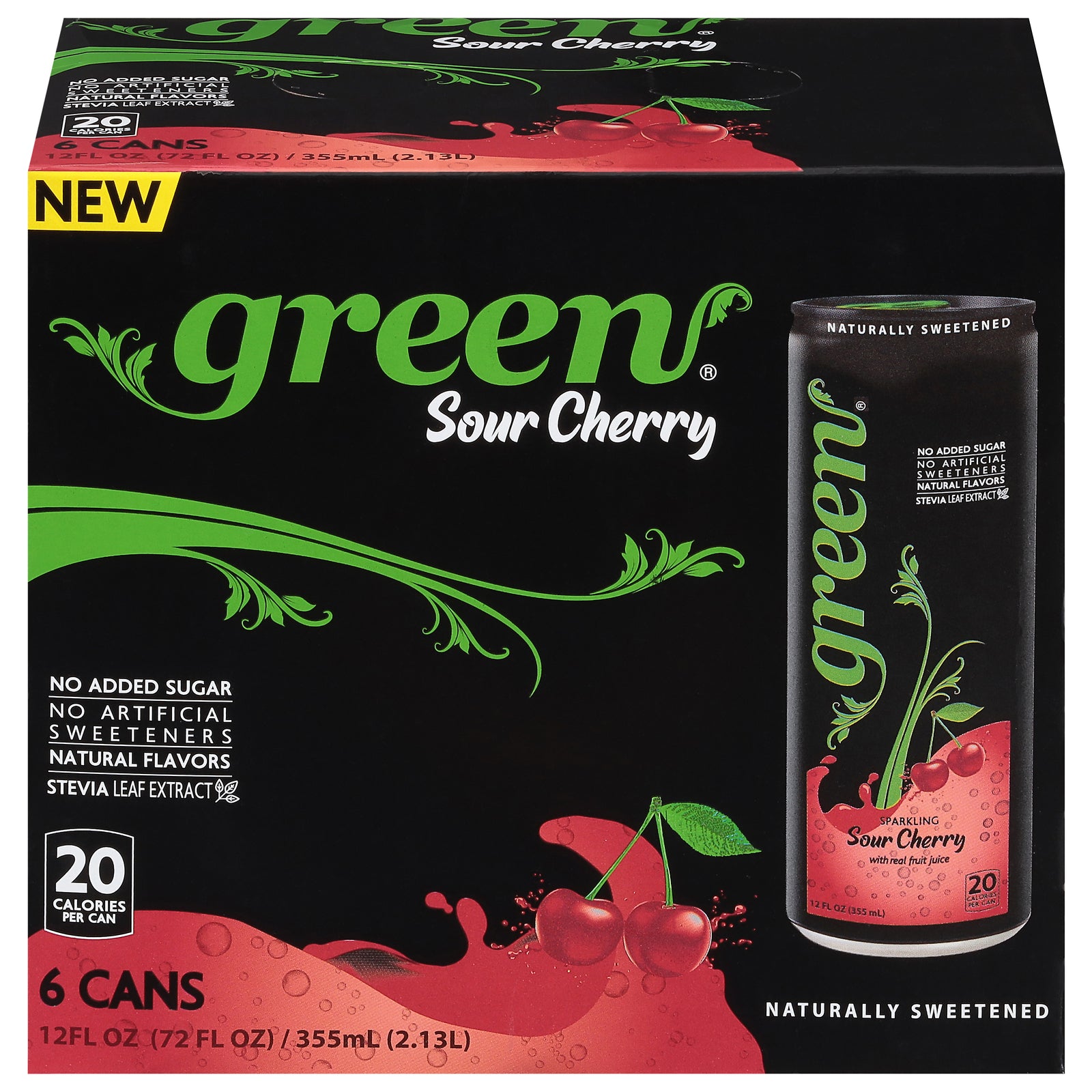 Green - Sparkling Sour Cherry - Case of 4-6/12 FZ