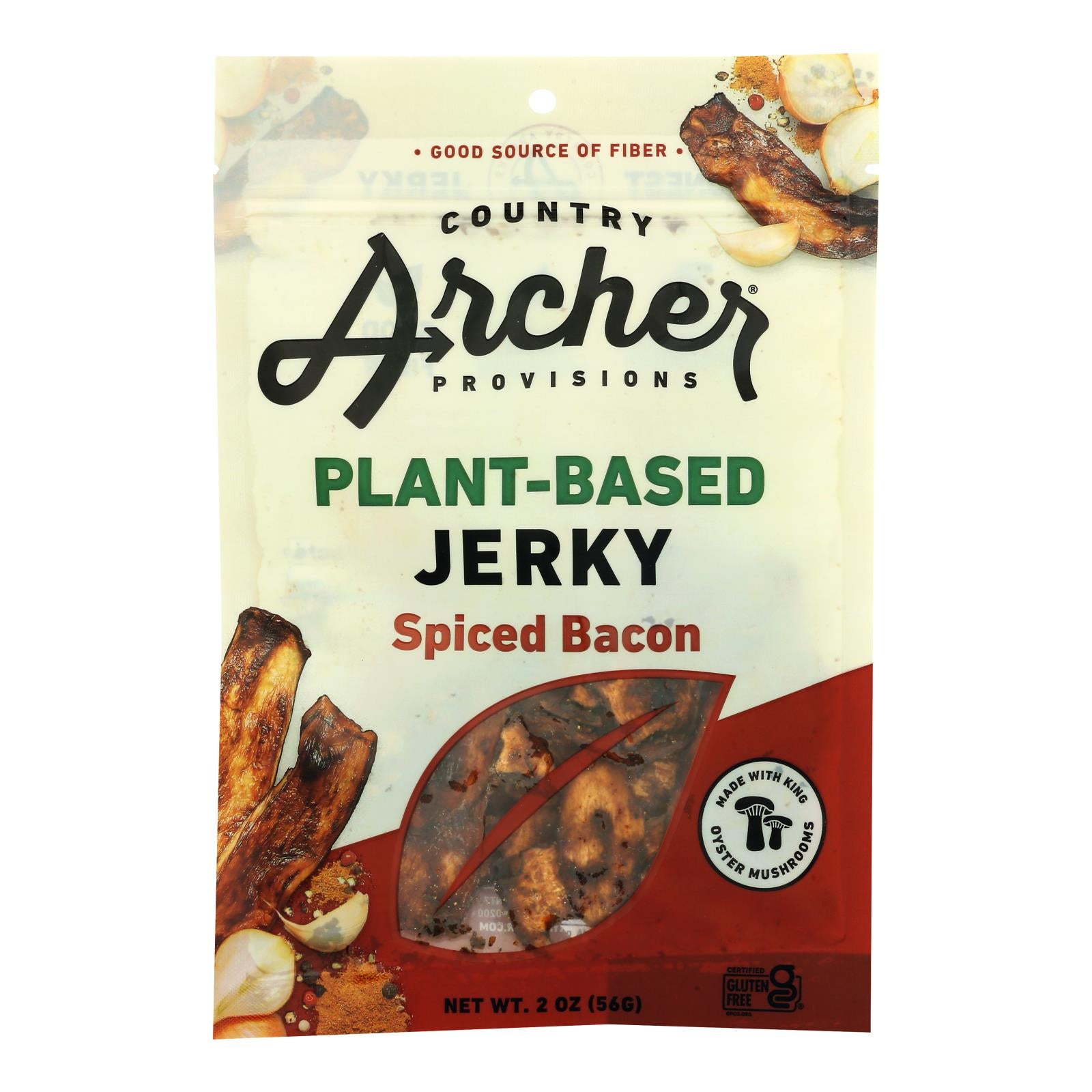 Country Archer - Jerky Spcd Bacon Plnt Bsd - Case of 12-2 OZ