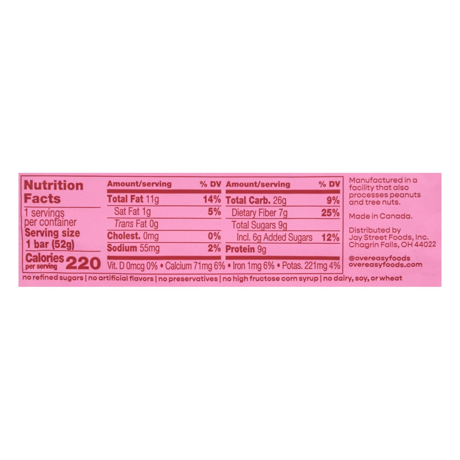 Over Easy - Breakfast Bar Apple Cinnamn - Case Of 12-1.8 Oz