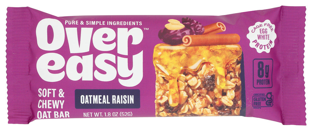 Over Easy Oatmeal Raisin Oat Bar - Case of 12 - 1.8 oz