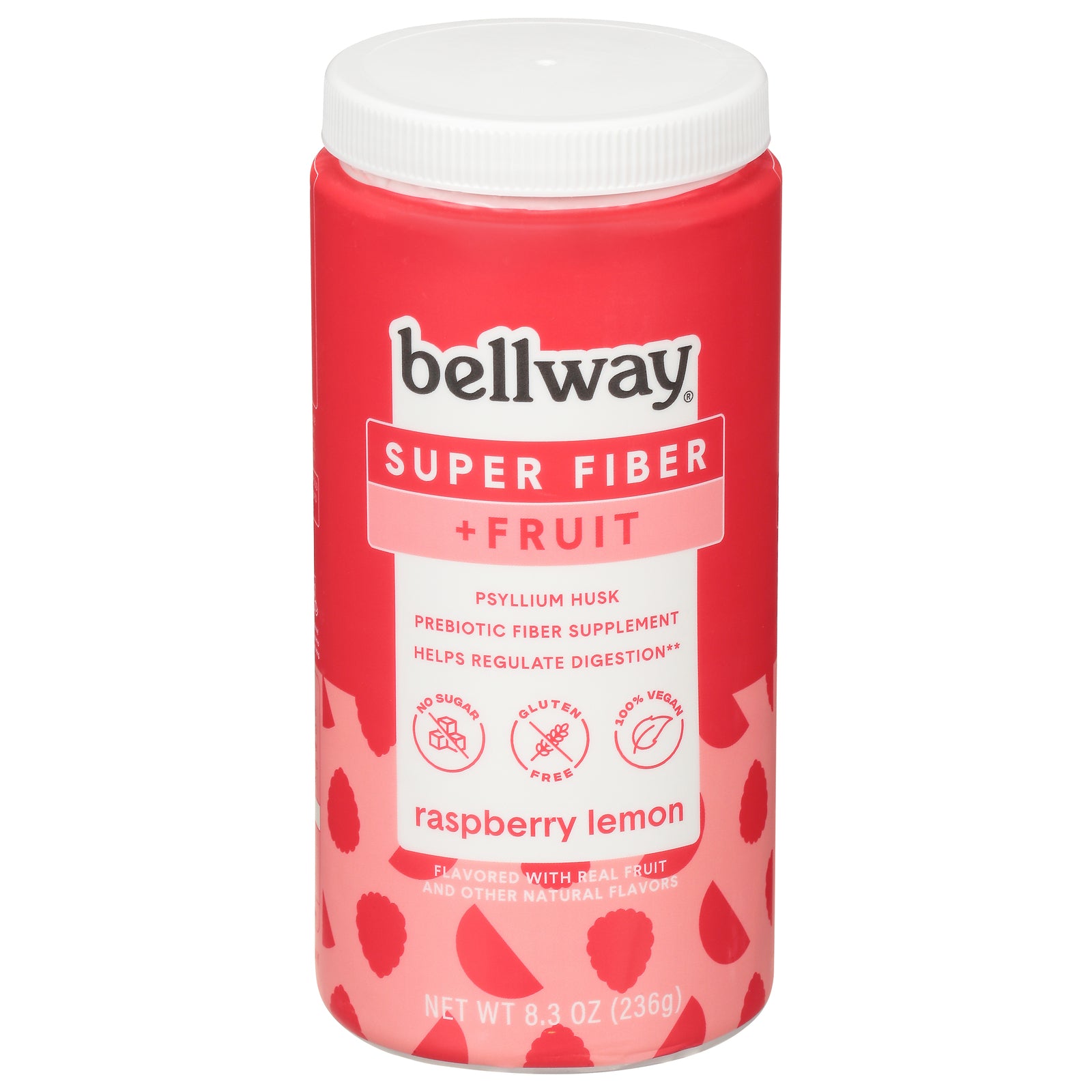 Bellway - Super Fiber + Fruit Powder Lemon Raspberry - Case of 4-8.3 Ounces