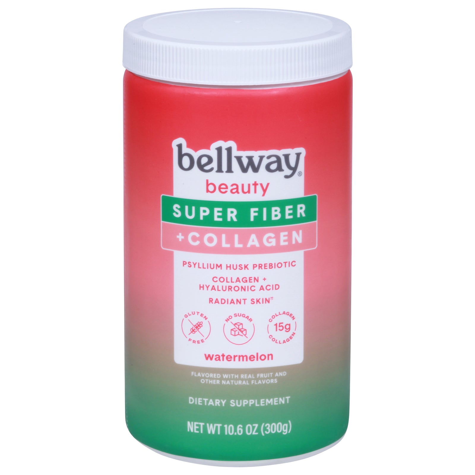 Bellway - Super Fiber + Collagen Powder Watermelon - Case of 4 - 10.6 Ounces