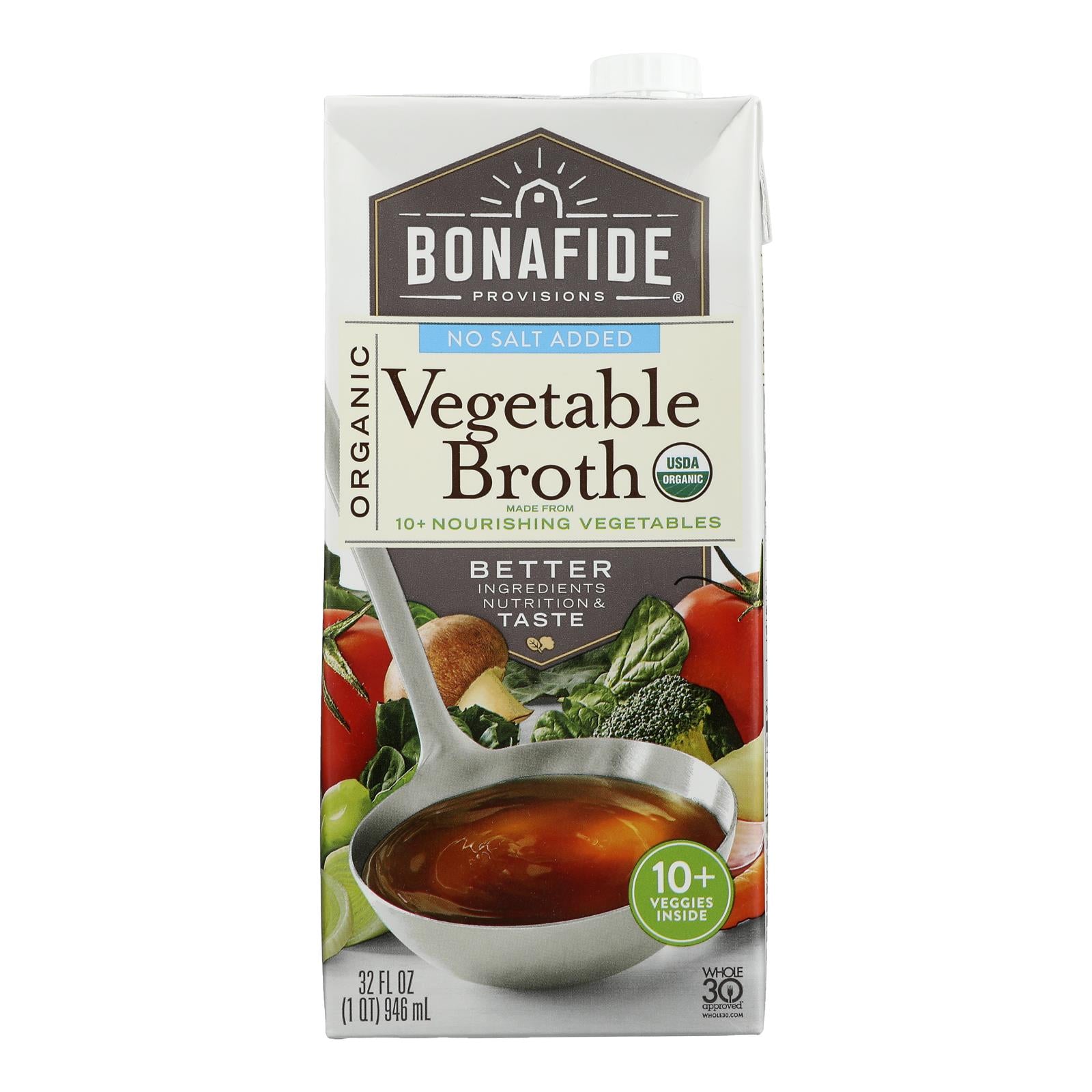 Bonafide Provisions - Broth Vegetable No Salt - Case Of 6-32 Oz