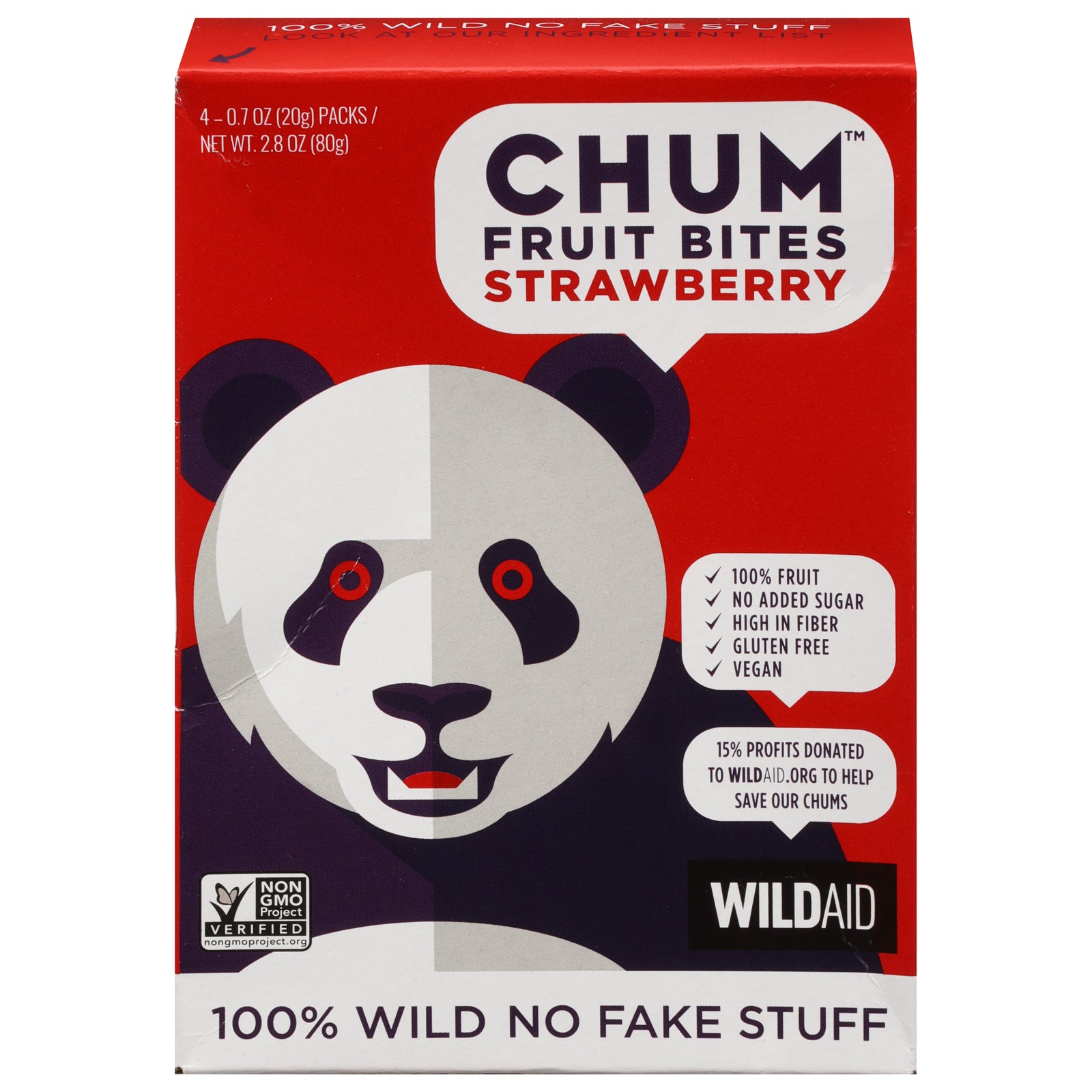 Chum Fruit Bites - Fruit Bites Strawberry 4pk - Case Of 6-2.8 Oz