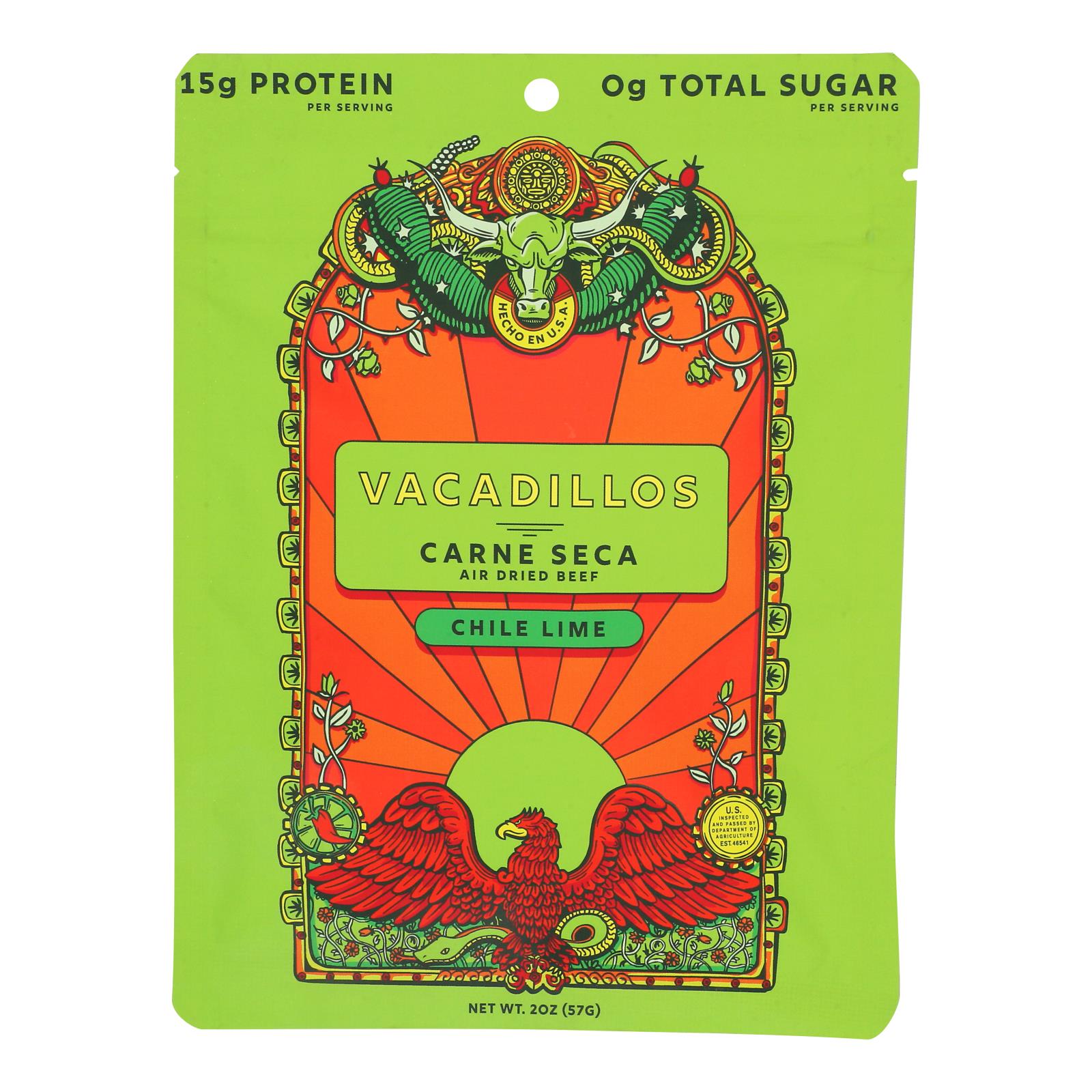 Vacadillos - Carne Seca Chile Lime - Case of 8-2 OZ