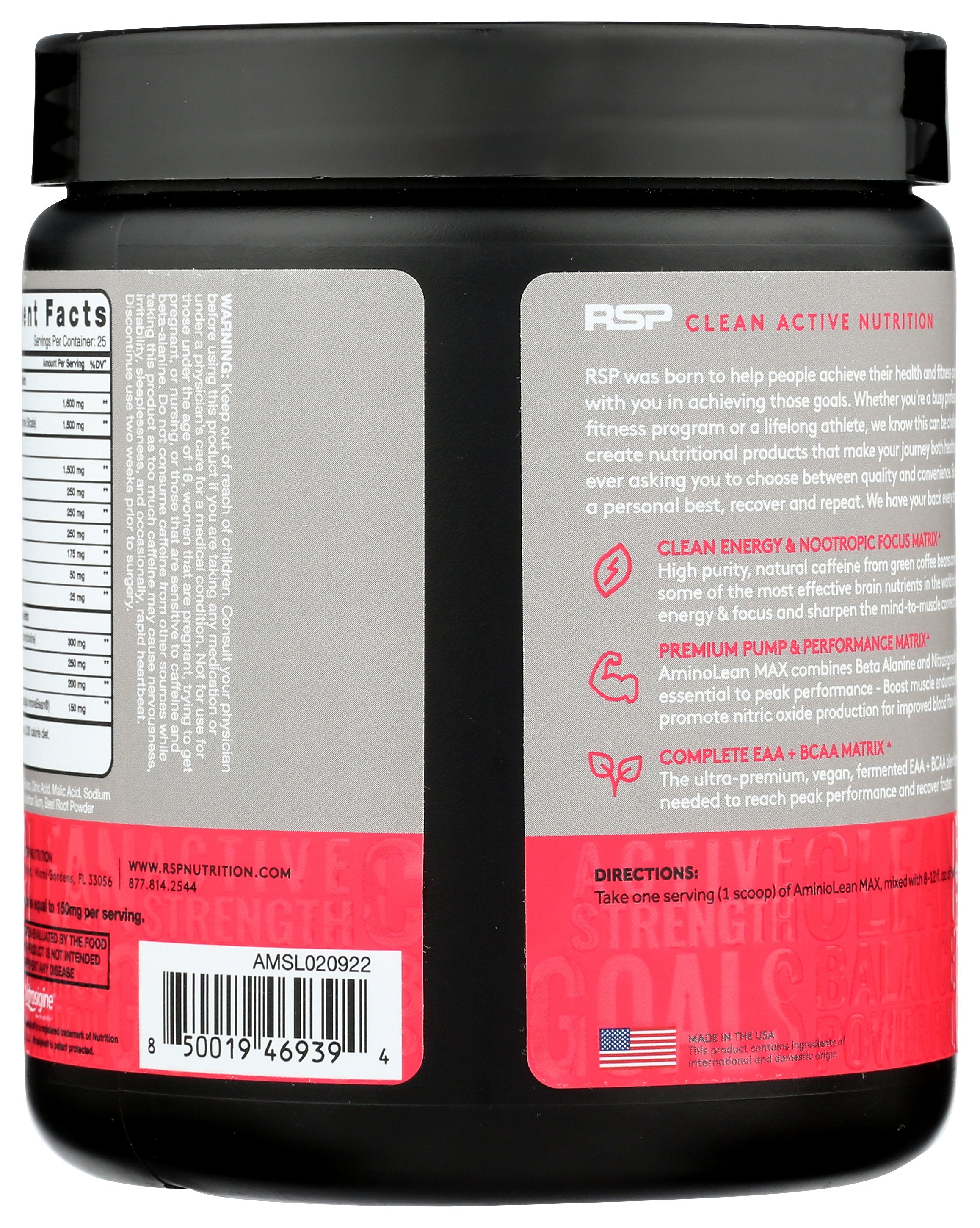 RSP NUTRITION AMINOLEAN MAX STRAWBERRY