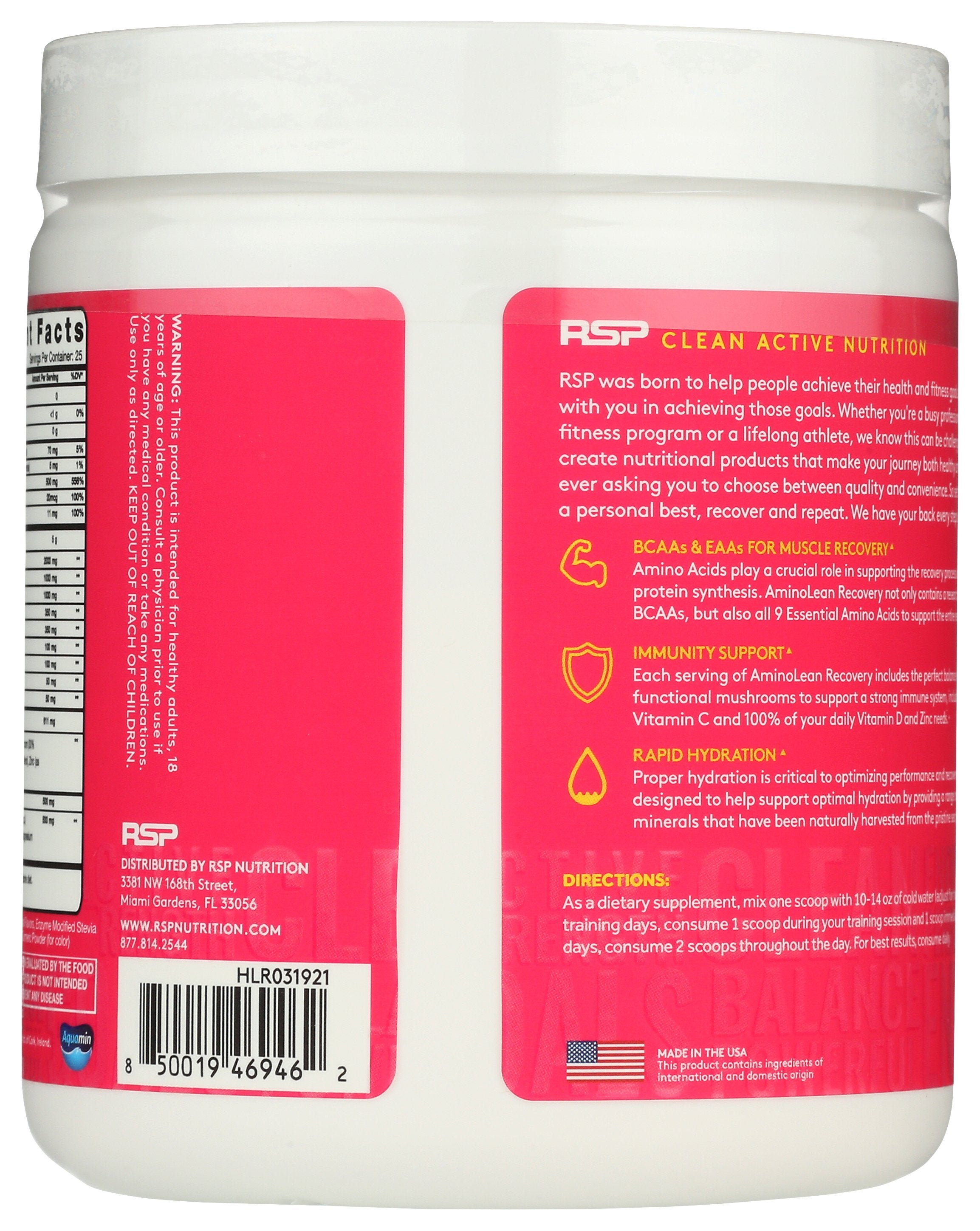 RSP NUTRITION AMINO LEAN RECOVERY LMNAD