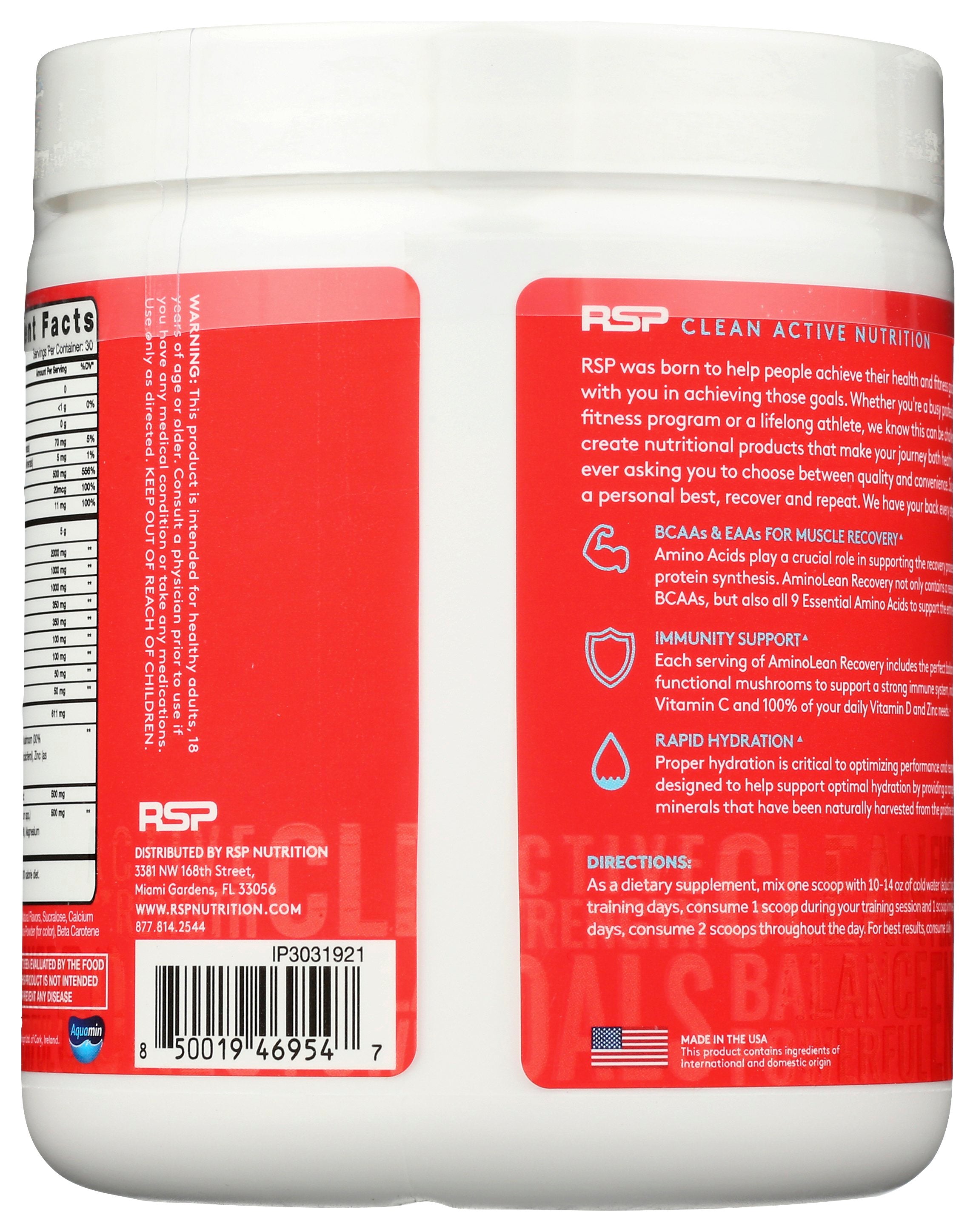 RSP NUTRITION AMINOLEAN RECOVERY PUNCH