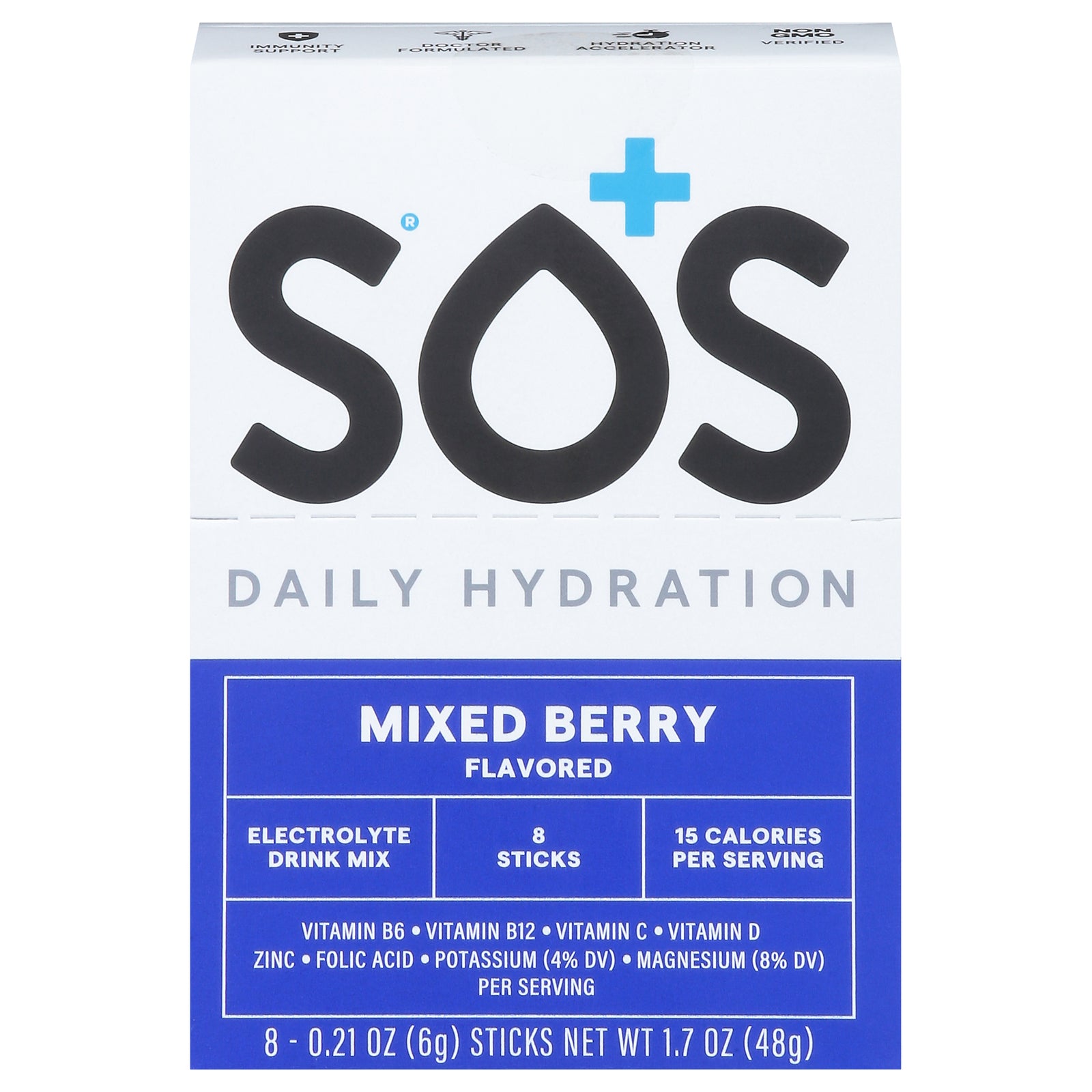 Sos Hydration - Hydration Mix Mixed Berry - EA of 1-8 CT